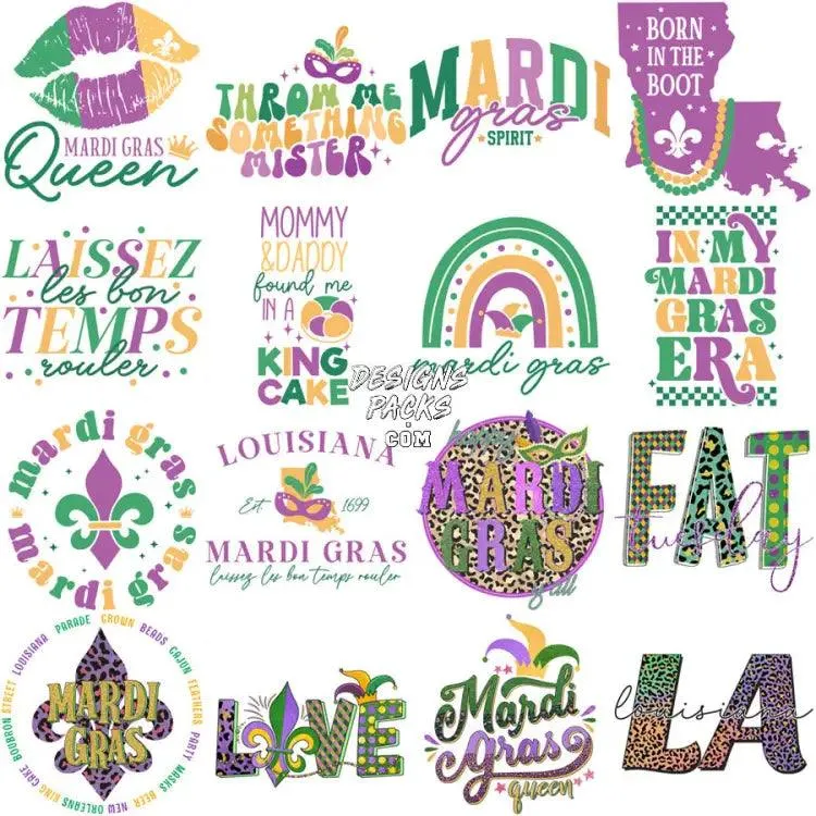 35 Mixed Mardi Gras Designs Bundle PNG