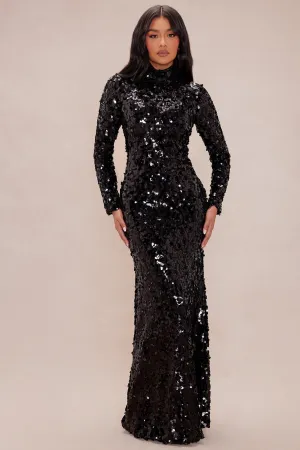 Ariana Embellished Gown - Black
