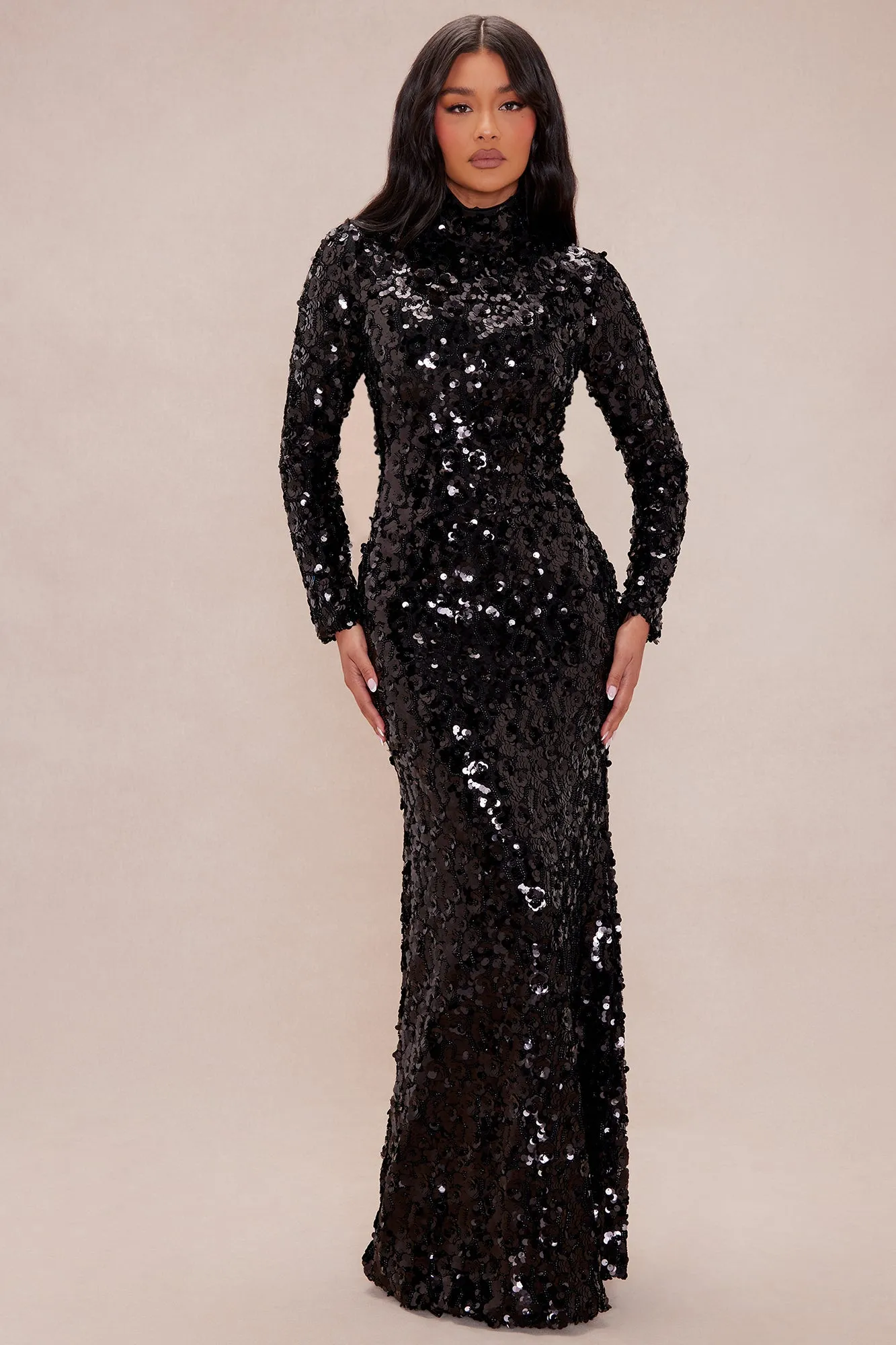 Ariana Embellished Gown - Black