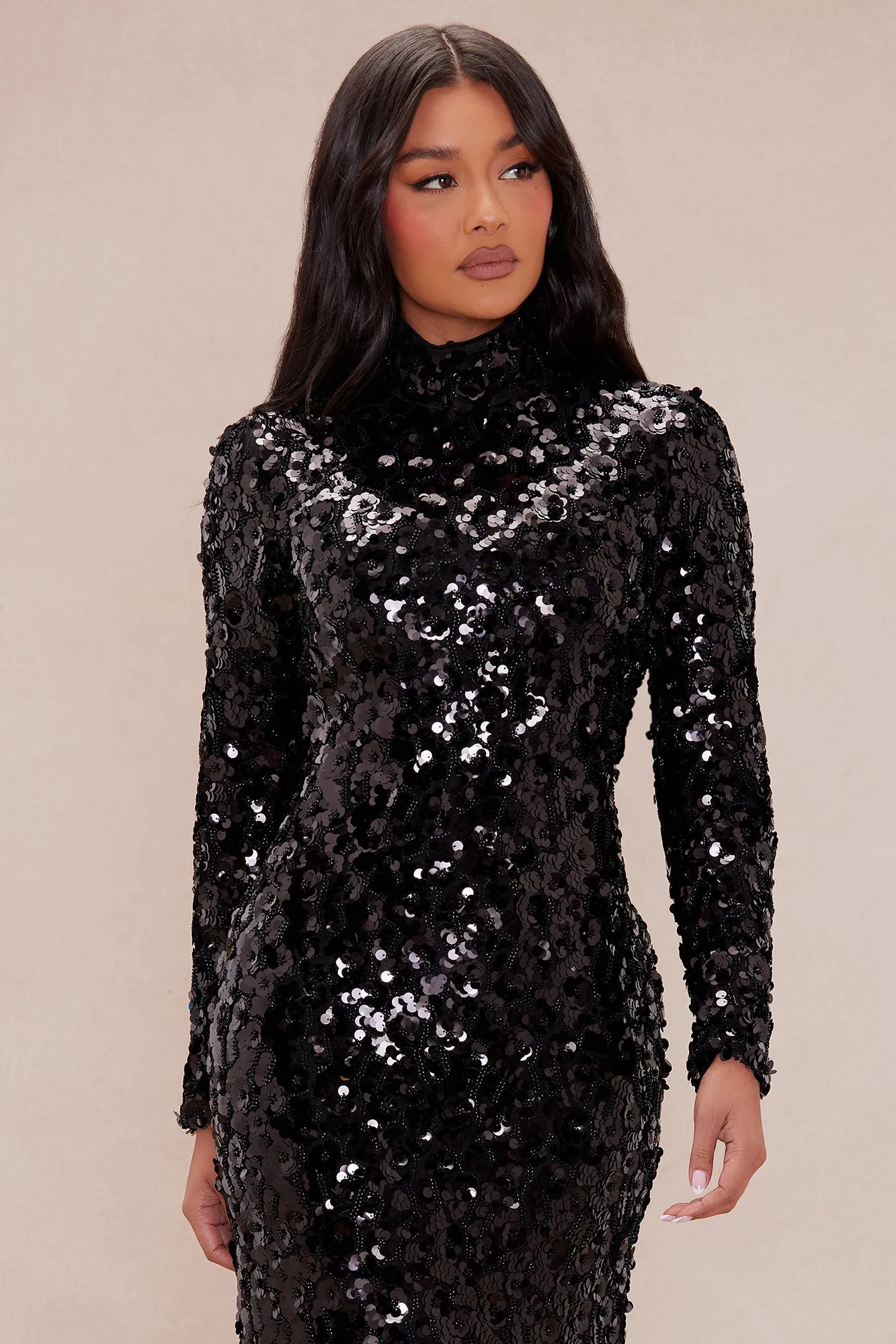 Ariana Embellished Gown - Black