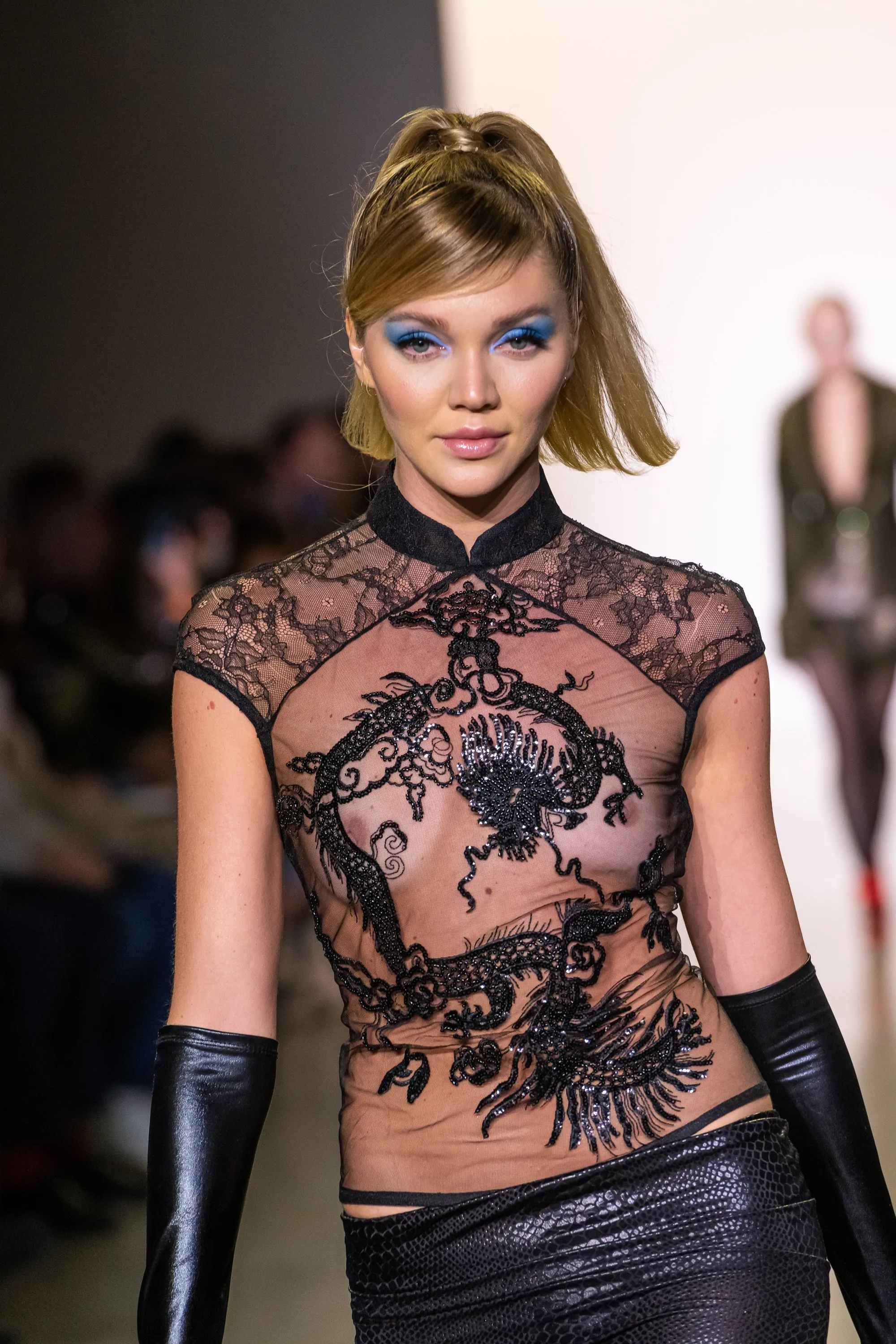 Beaded Dragon Qi Pao Top