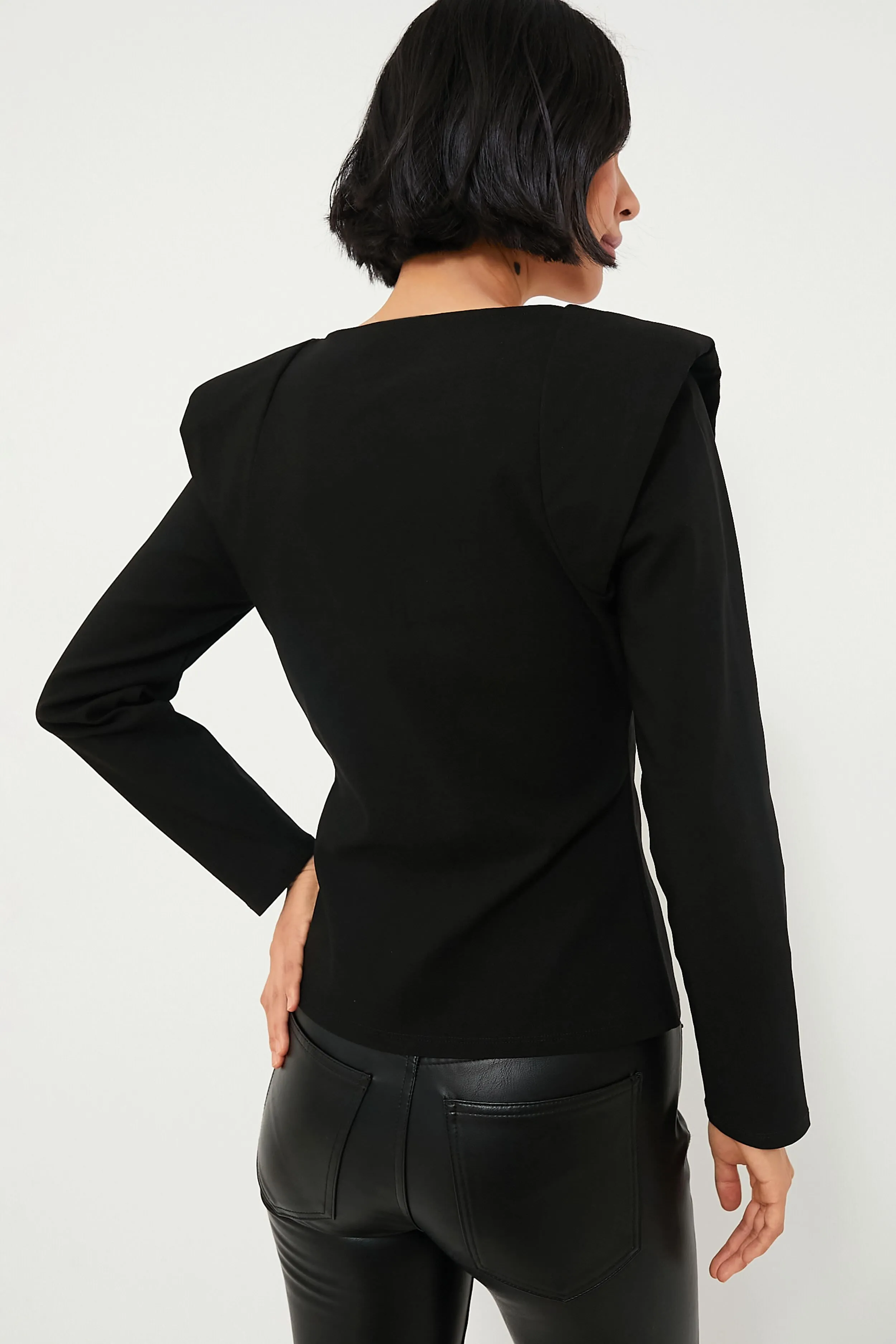 Black Long Sleeve Hepburn Blouse