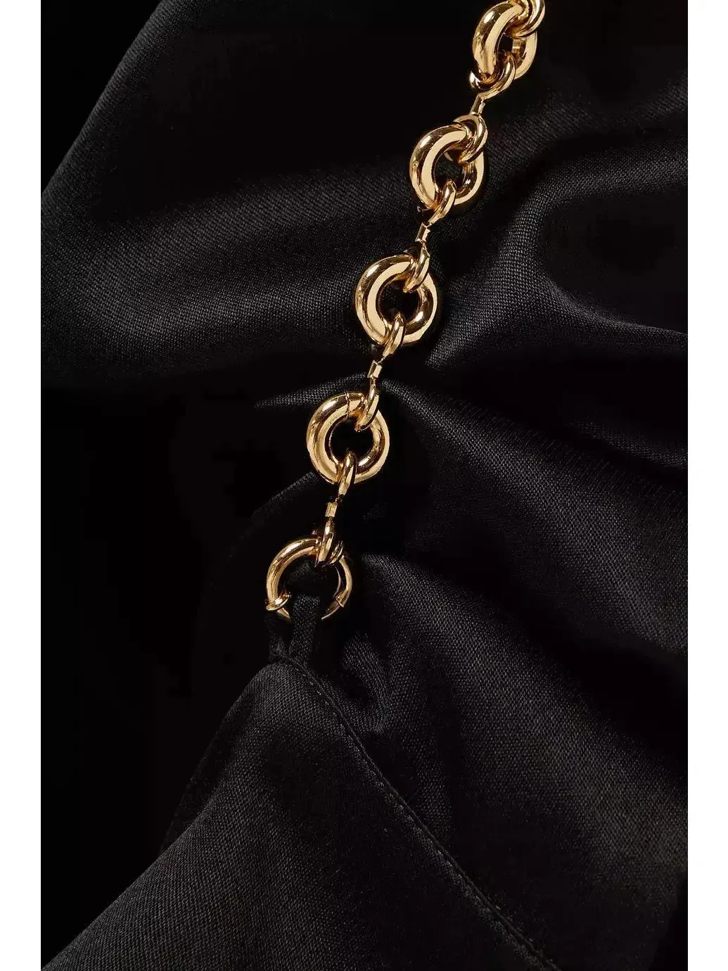 Chain-Sleeve Satin Shirt, Black