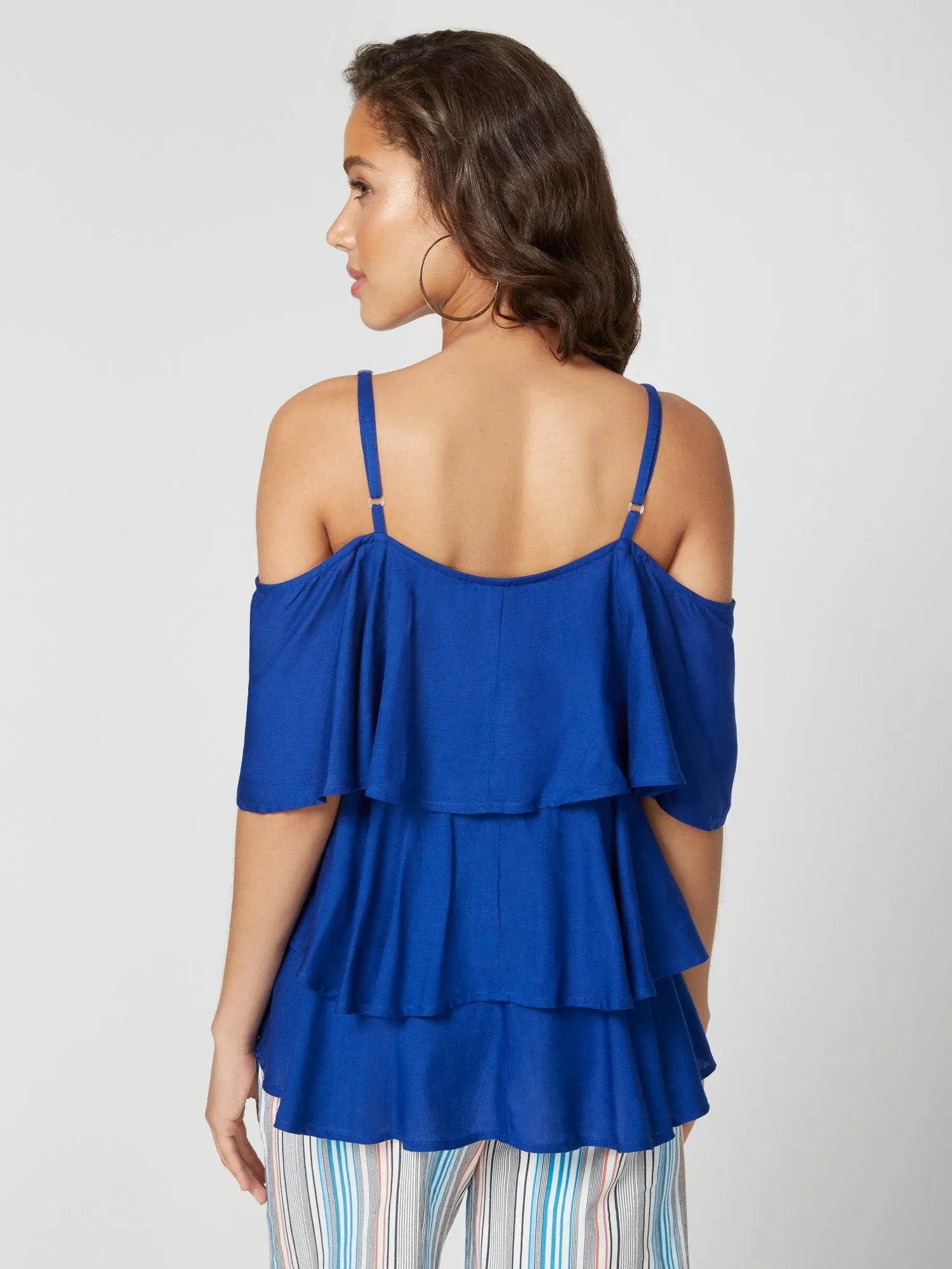 Cold-Shoulder Tiered Top