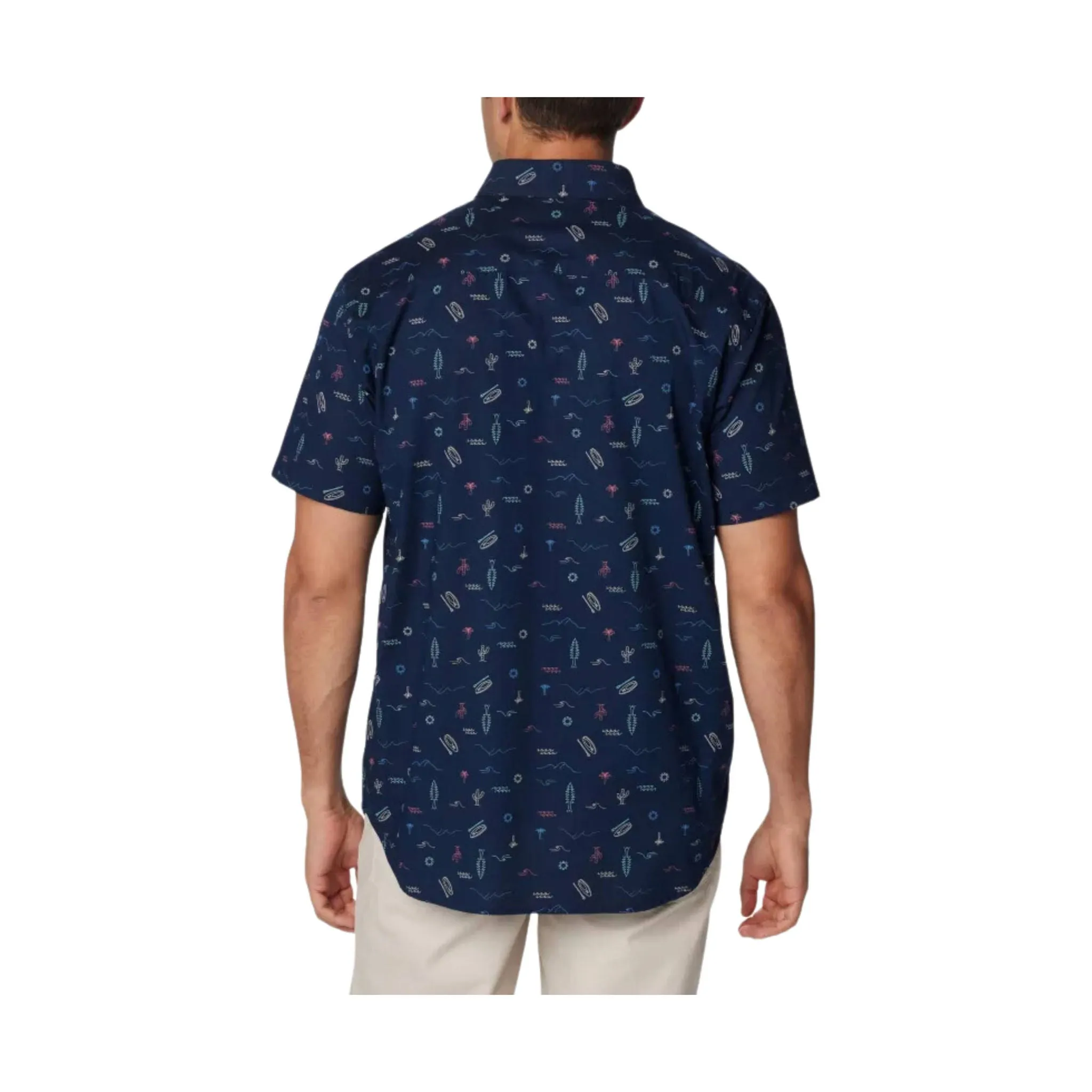 Columbia Men's Rapid Rivers Printed Short Sleeve - Collegiate Navy - ONLINE STORE CREDIT/EXCHANGE ONLY