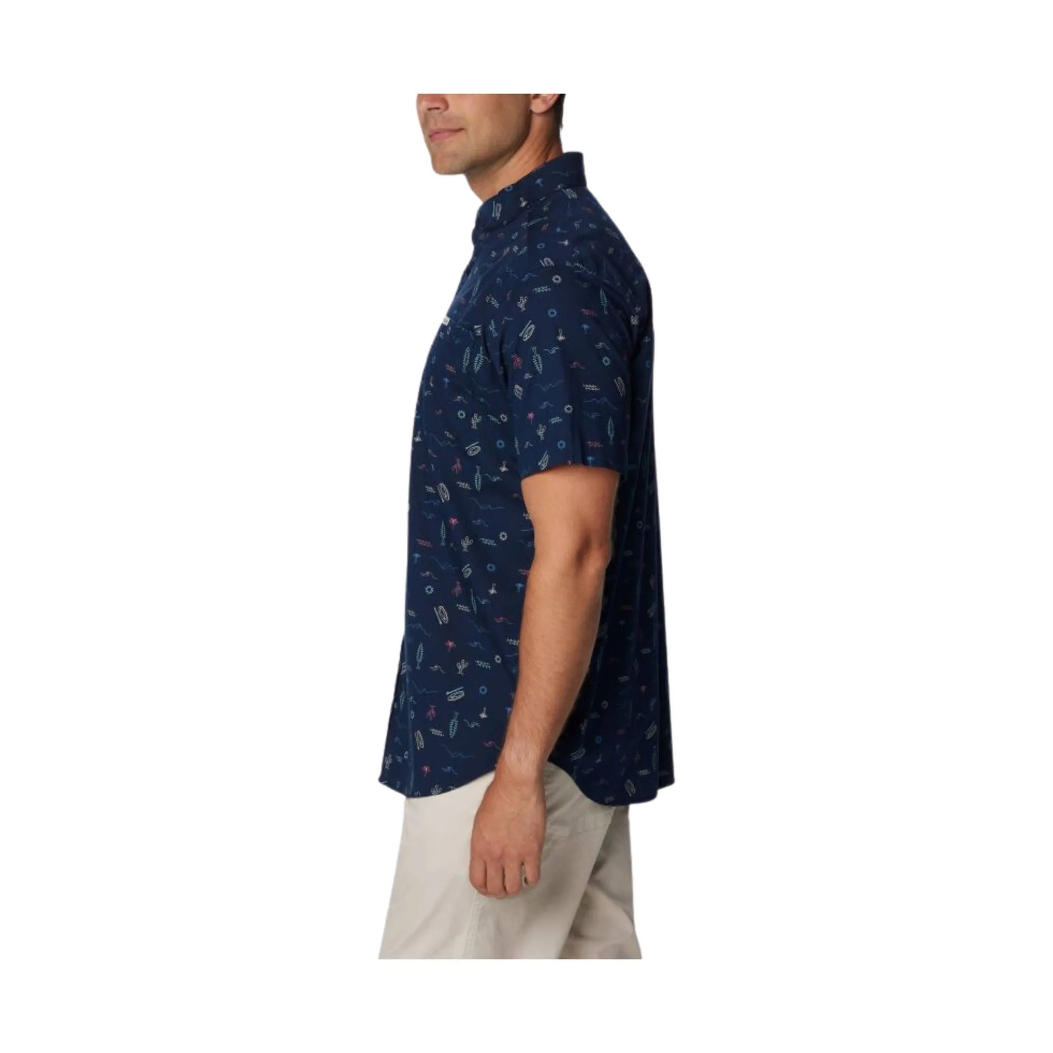Columbia Men's Rapid Rivers Printed Short Sleeve - Collegiate Navy - ONLINE STORE CREDIT/EXCHANGE ONLY