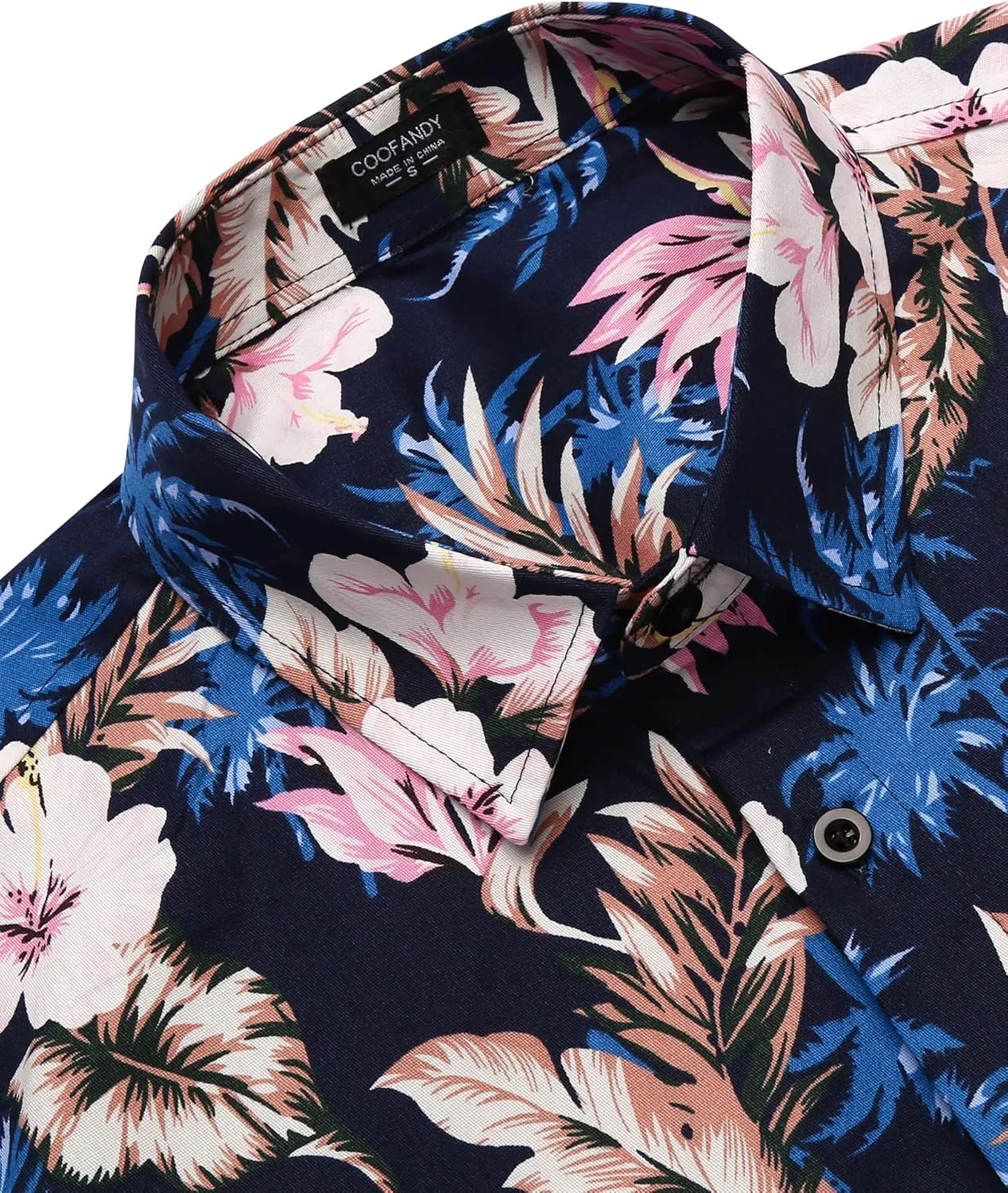 COOFANDY Mens Hawaiian Tropical Shirt Short Sleeve Casual Button Down Floral Summer Beach Shirts with Pocket