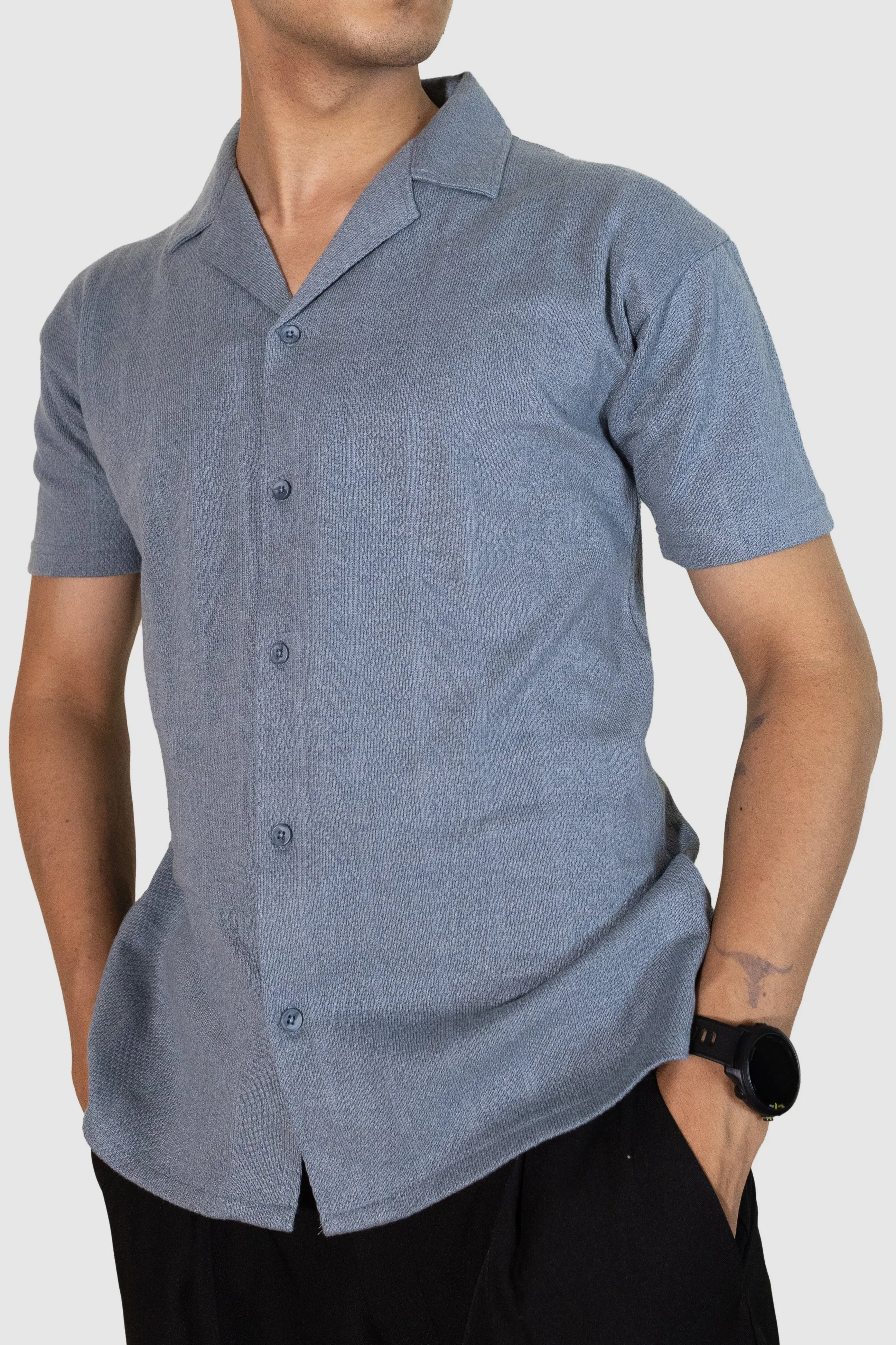 Cuban Stripe Shirt - Sky Blue