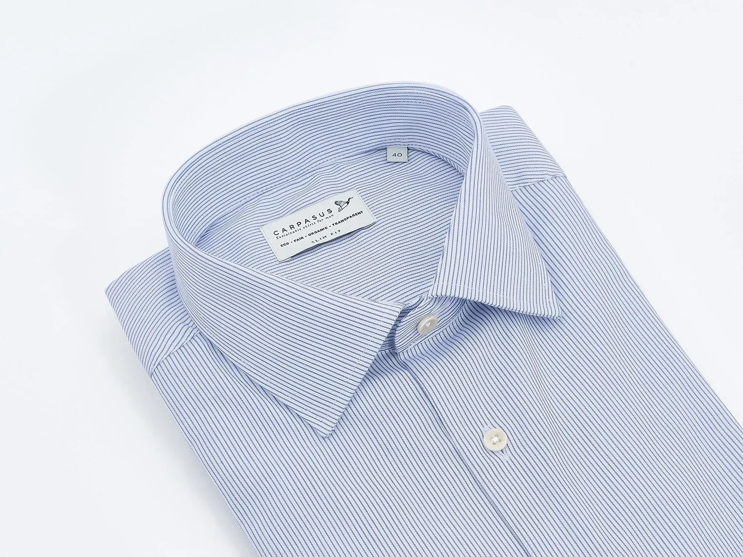 Dress Shirt Slim Fit Stripes Blue/White