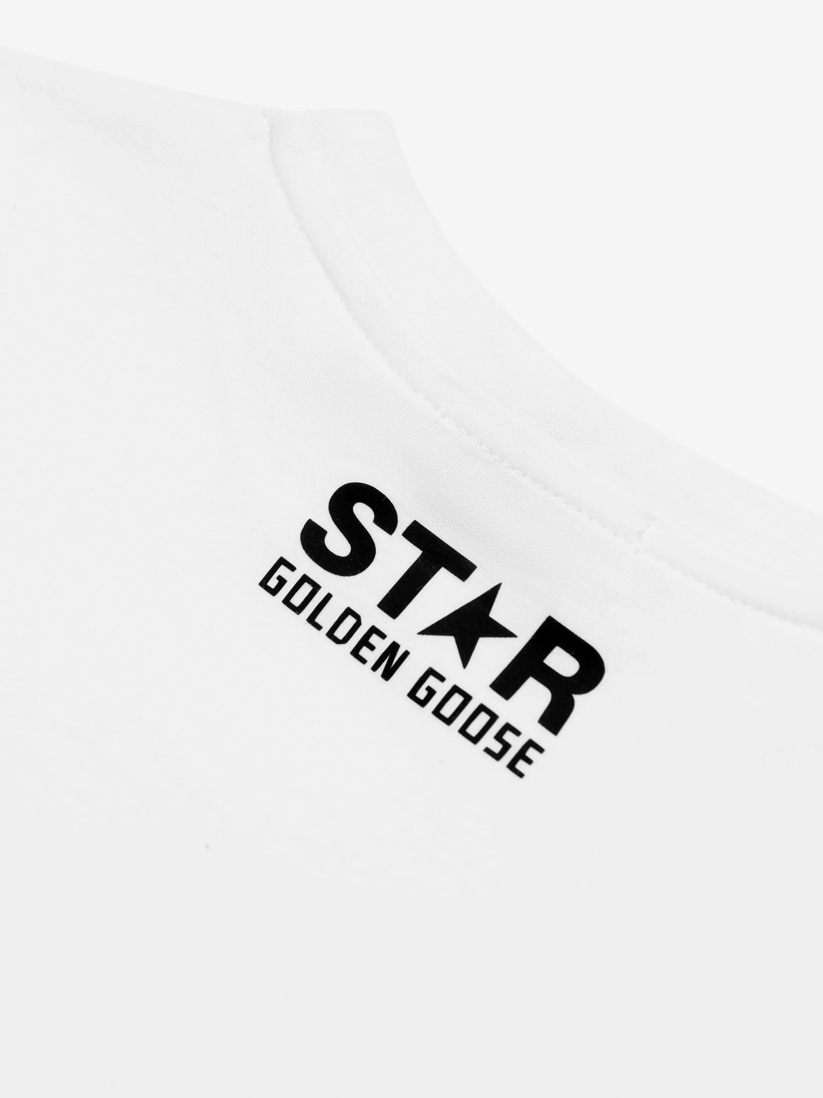 Golden Goose Kids Small Star Logo Printed T-Shirt in White