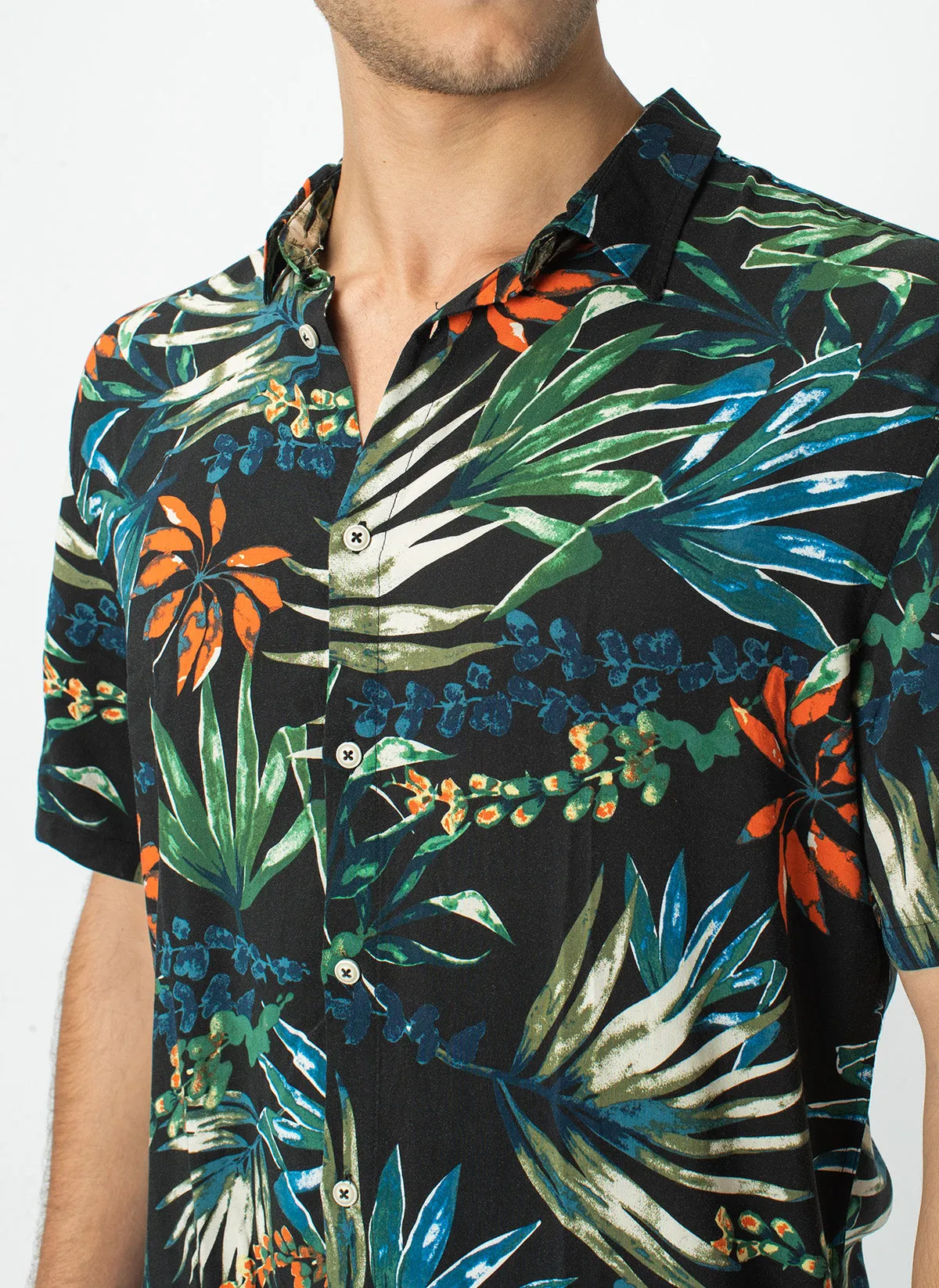 Holiday Short-Sleeve Shirt Black Tropics - Sale