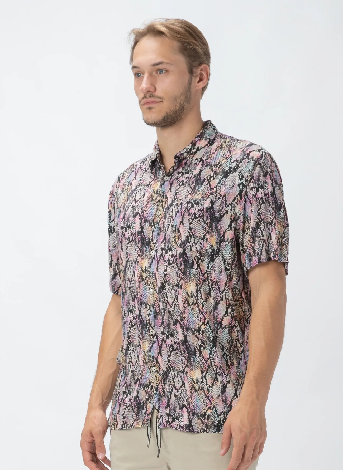 Holiday Short-Sleeve Shirt Pink Snake - Sale