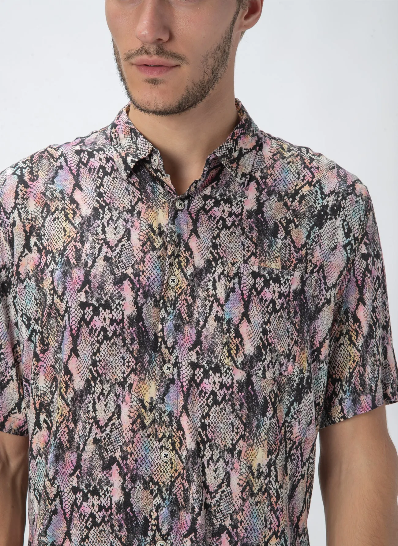 Holiday Short-Sleeve Shirt Pink Snake - Sale