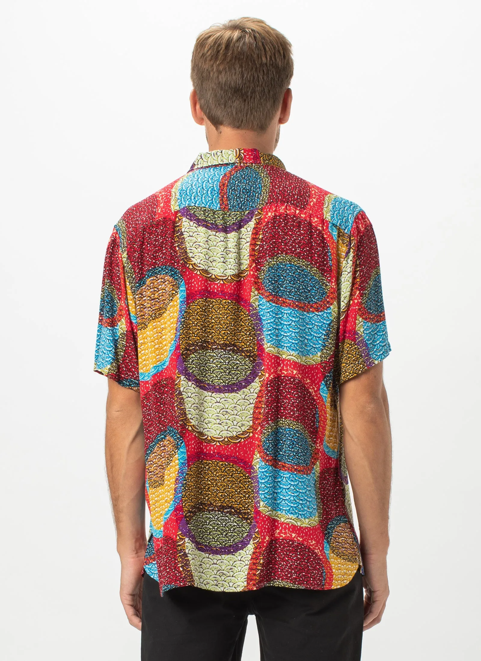 Holiday Short-Sleeve Shirt Red Disco