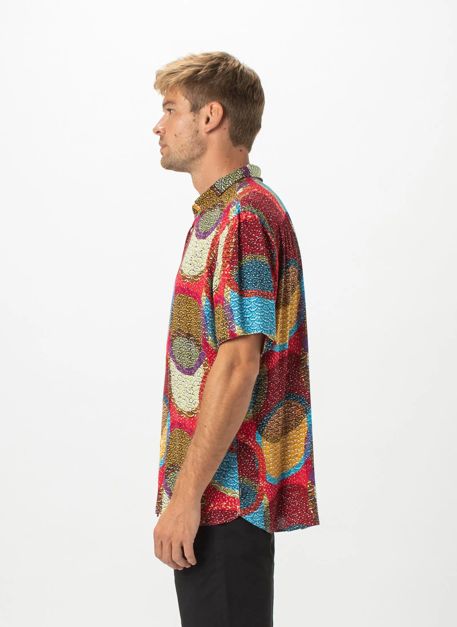 Holiday Short-Sleeve Shirt Red Disco
