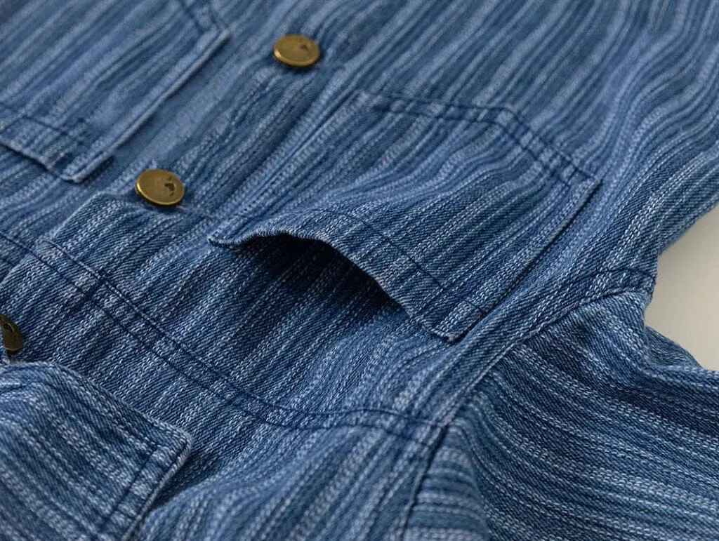 Hudson Vertical Stripe Denim Jacket