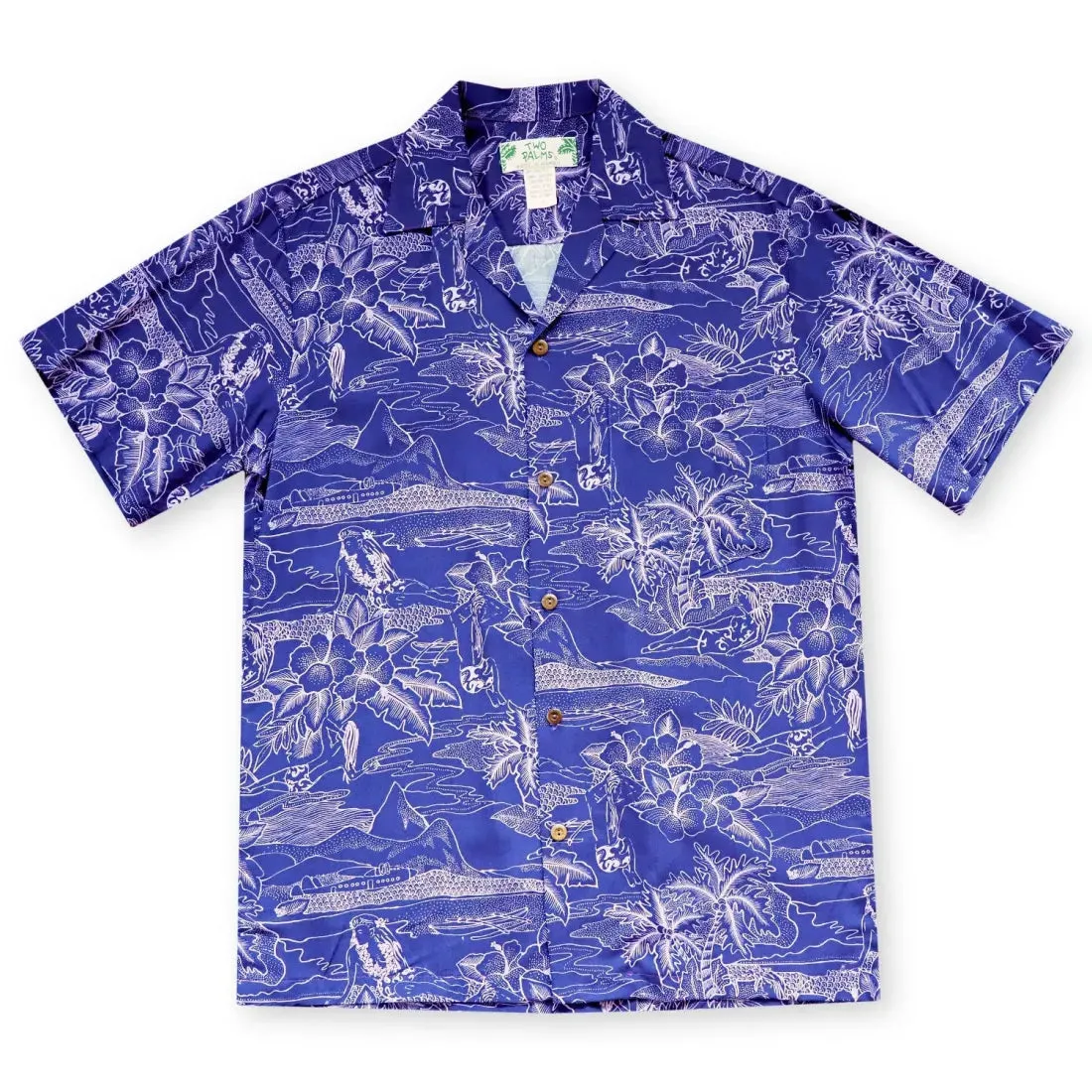 Island Hop Purple Hawaiian Rayon Shirt