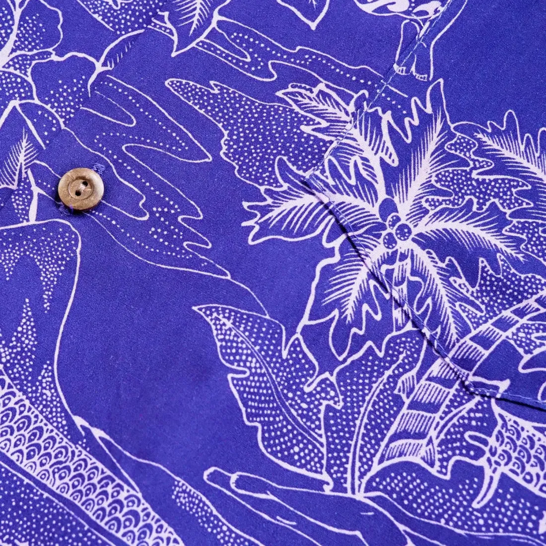 Island Hop Purple Hawaiian Rayon Shirt