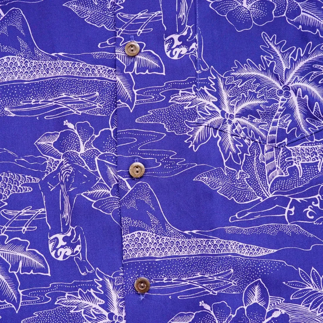 Island Hop Purple Hawaiian Rayon Shirt