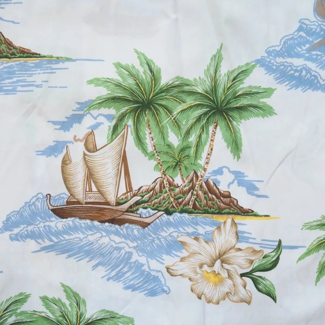 Island Voyage White Hawaiian Cotton Shirt