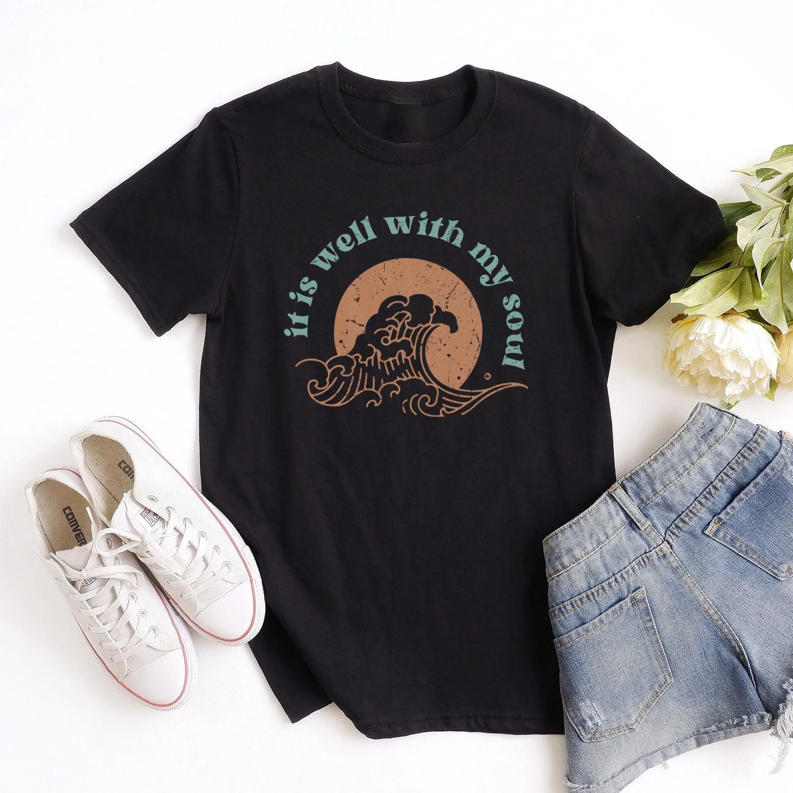 It Is Well With My Soul - Retro Waves Tee