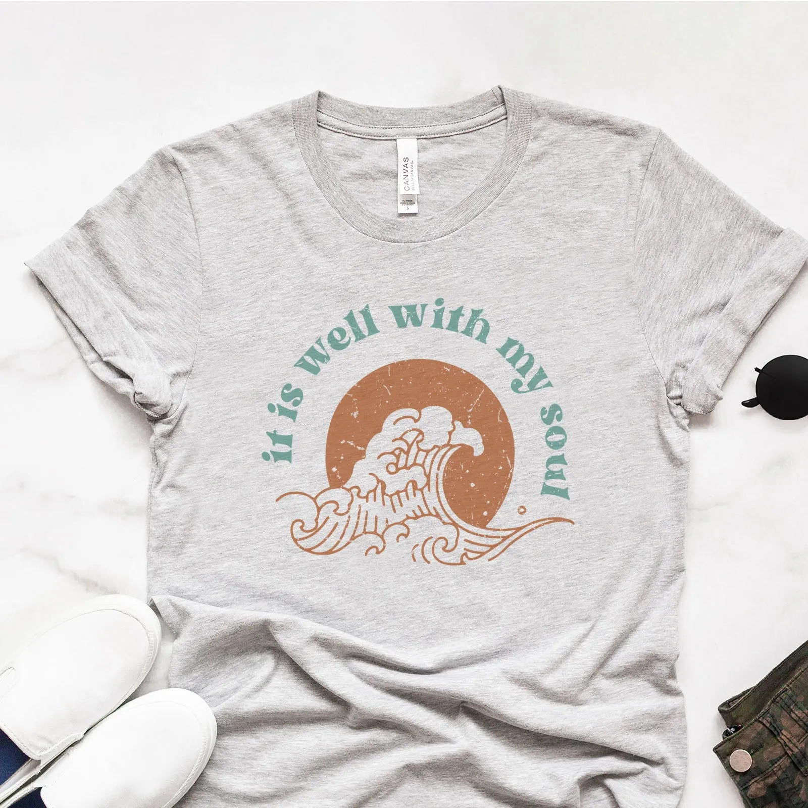 It Is Well With My Soul - Retro Waves Tee