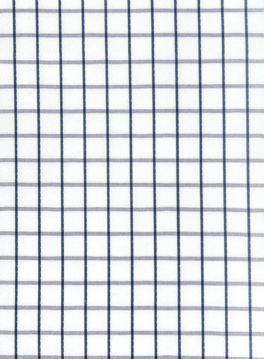 Italian Dark Blue Checkered Shirt