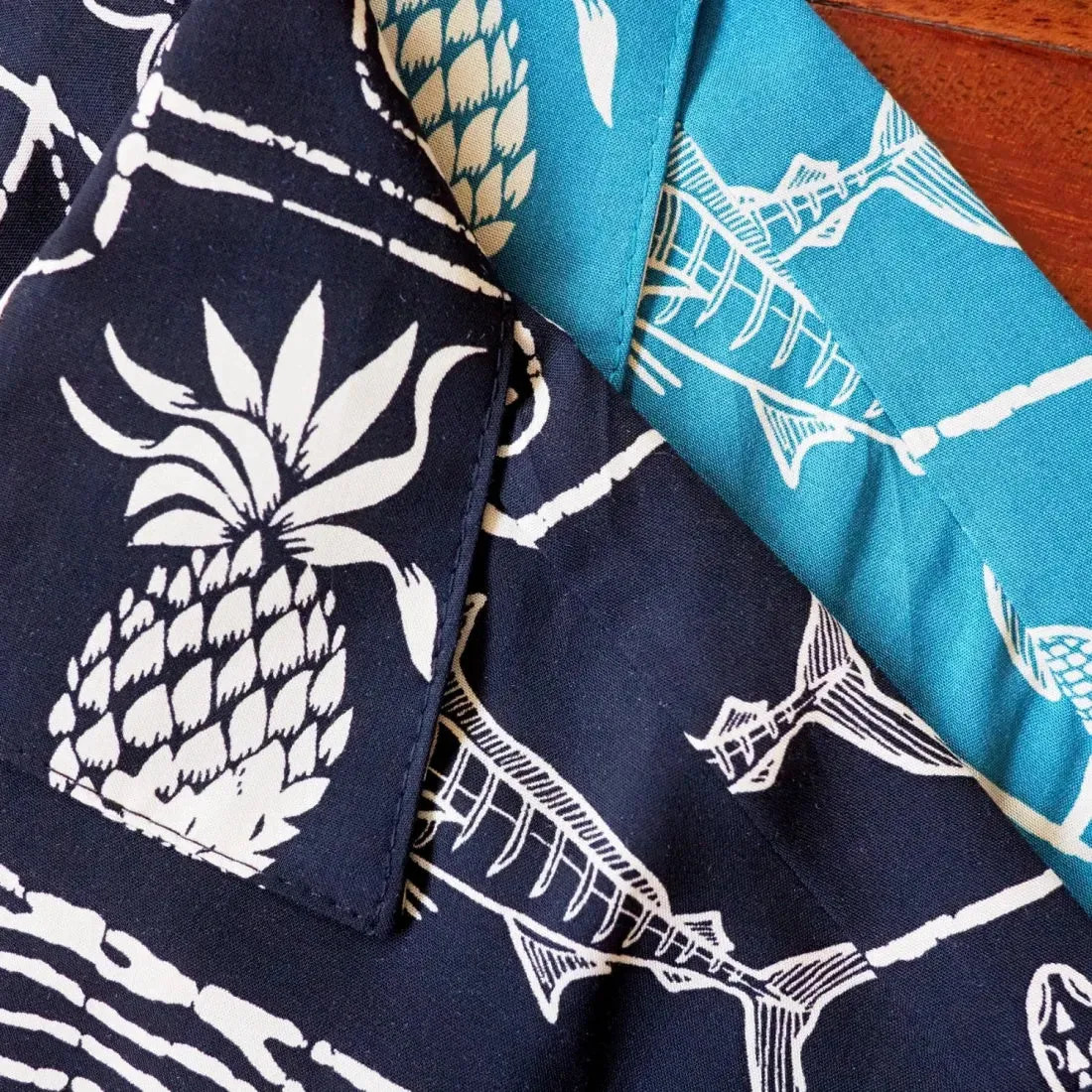 Kaka'ako Teal Hawaiian Rayon Shirt