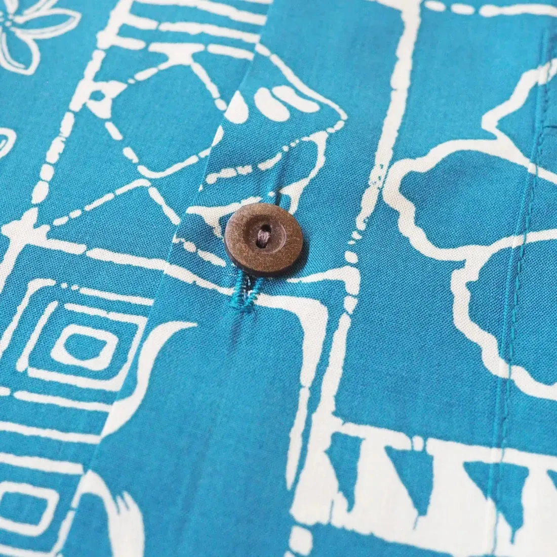 Kaka'ako Teal Hawaiian Rayon Shirt