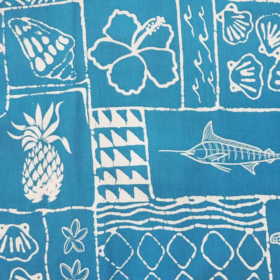 Kaka'ako Teal Hawaiian Rayon Shirt