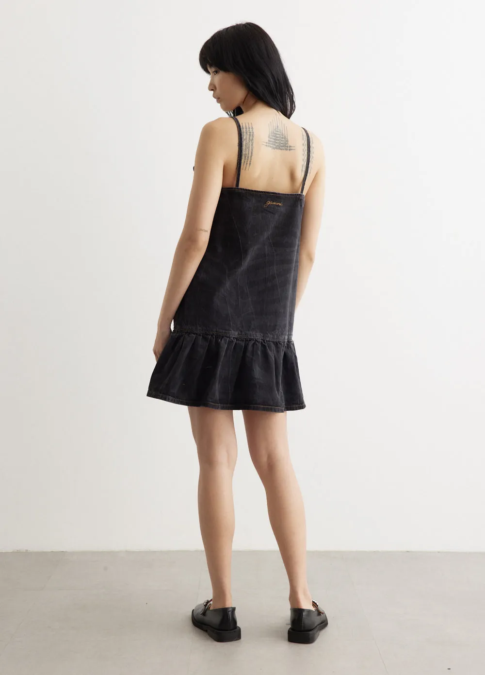 Laser Denim Strap Dress