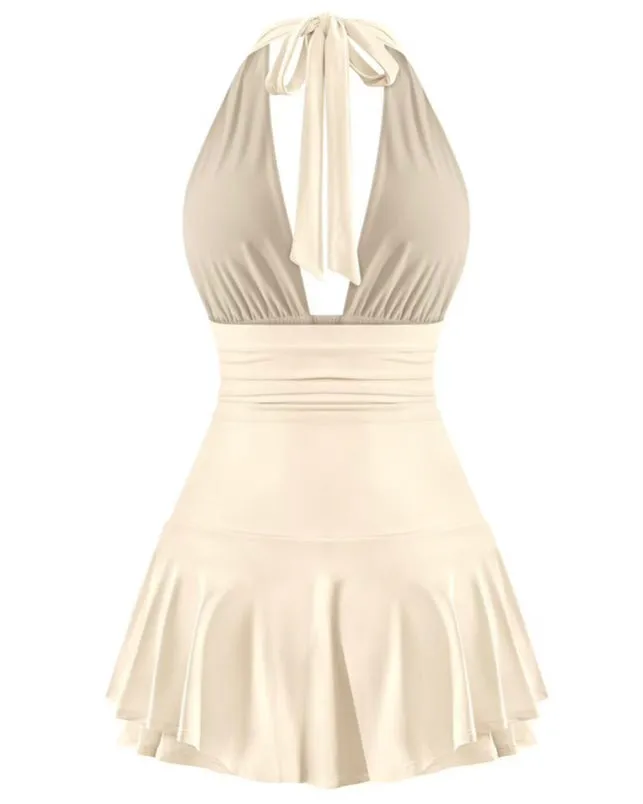Miranda Romper Dress (Beige)