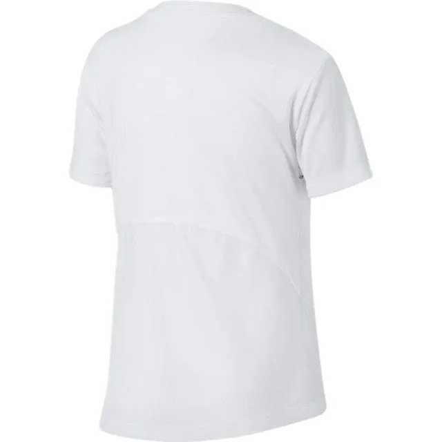 Nike Girls&#39; Training Aq9155-100 Dry Top Run Shirts White
