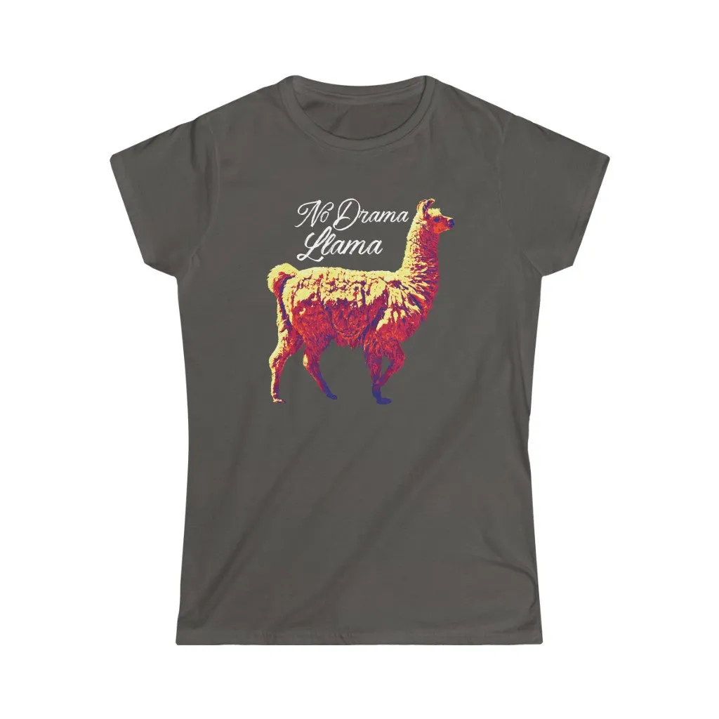 No Drama Llama, Women's Softstyle Tee, Women Tshirt, Shirt for Women, Funny Shirt, Gift for Her, Llama Tee, Tshirt with Llama