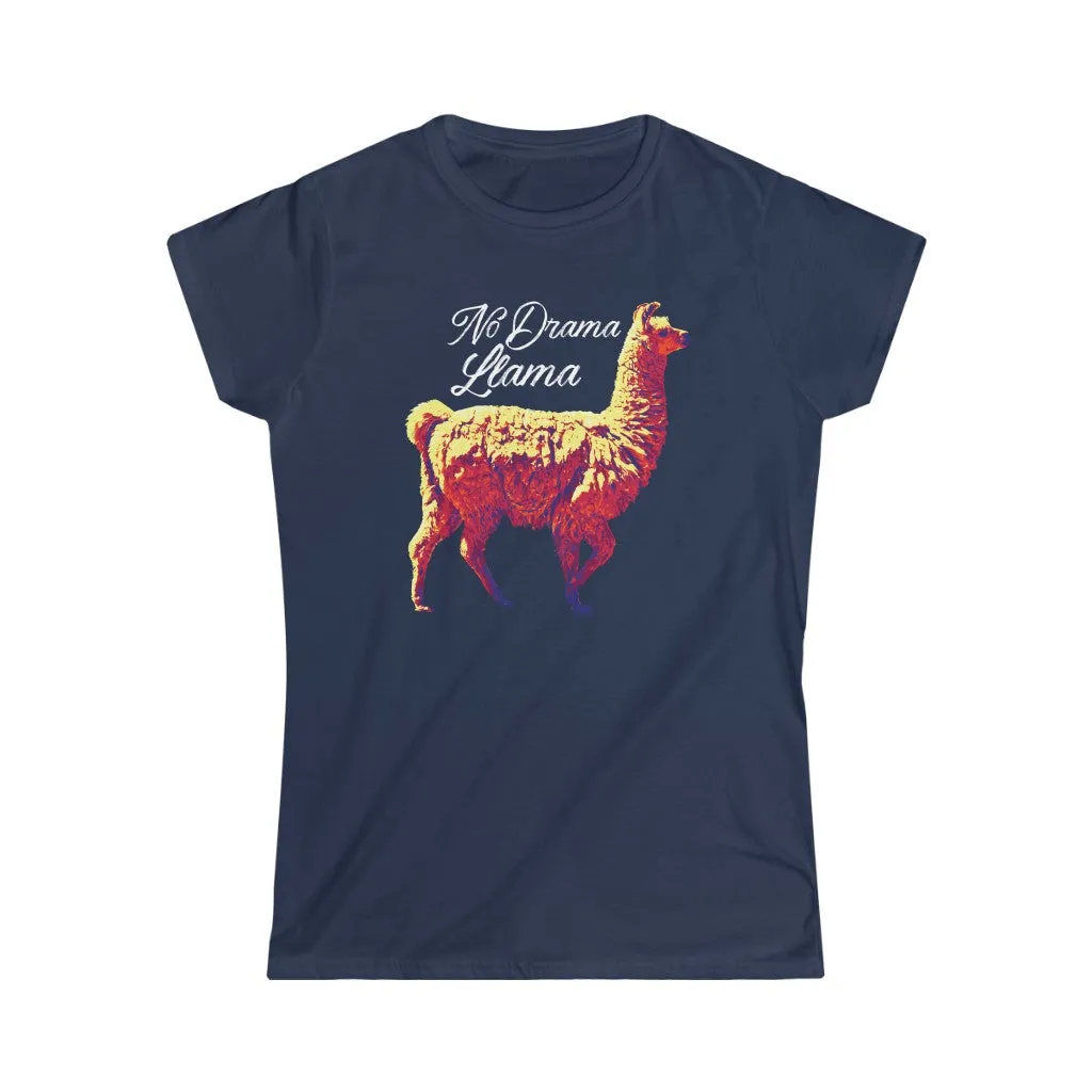 No Drama Llama, Women's Softstyle Tee, Women Tshirt, Shirt for Women, Funny Shirt, Gift for Her, Llama Tee, Tshirt with Llama