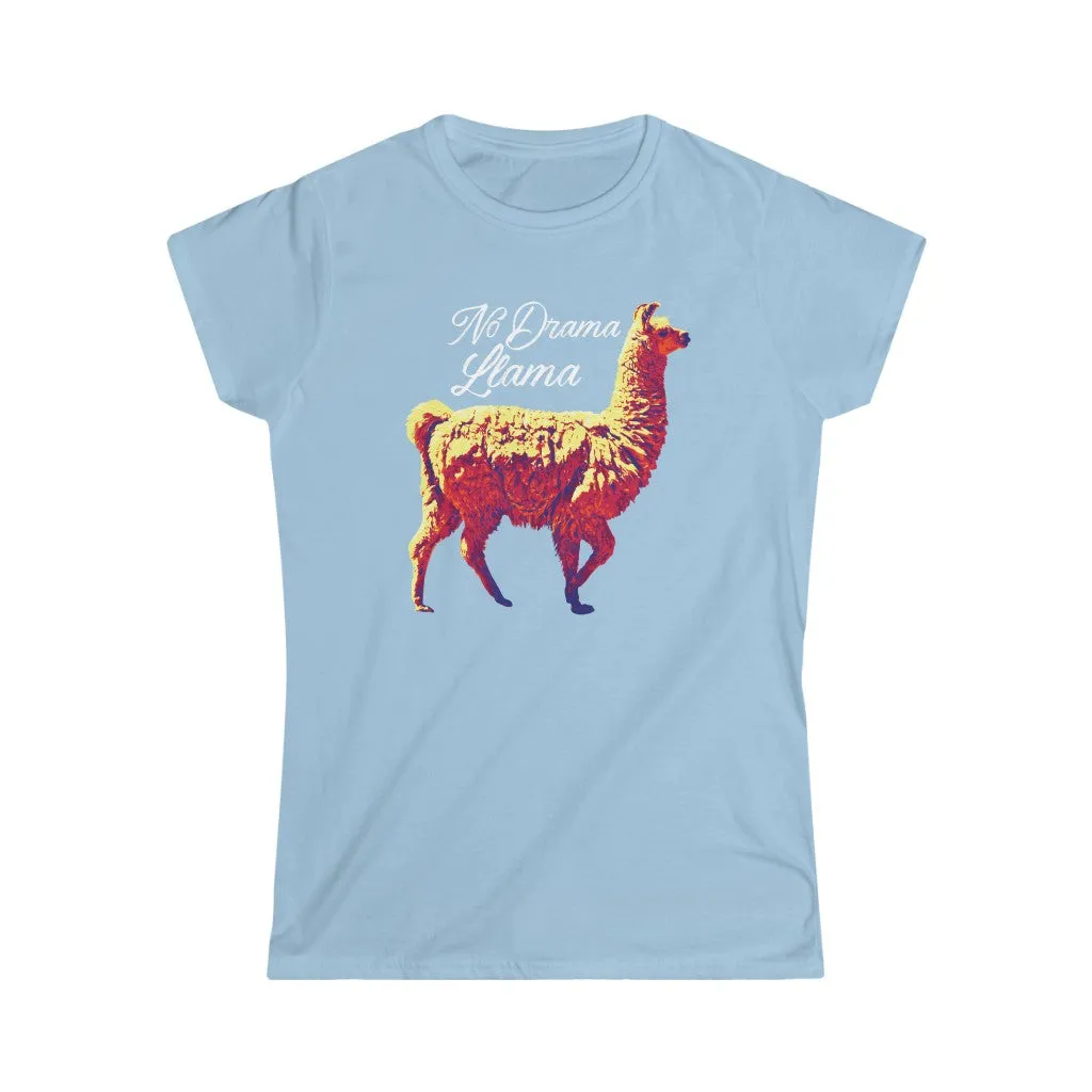 No Drama Llama, Women's Softstyle Tee, Women Tshirt, Shirt for Women, Funny Shirt, Gift for Her, Llama Tee, Tshirt with Llama
