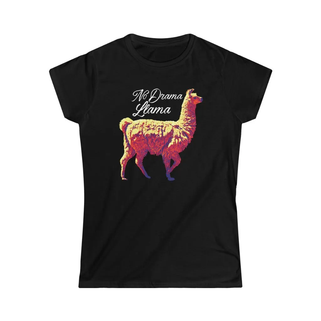 No Drama Llama, Women's Softstyle Tee, Women Tshirt, Shirt for Women, Funny Shirt, Gift for Her, Llama Tee, Tshirt with Llama