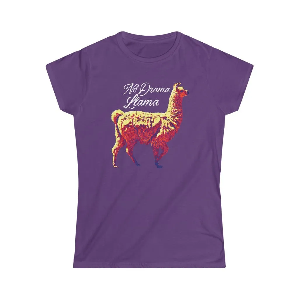 No Drama Llama, Women's Softstyle Tee, Women Tshirt, Shirt for Women, Funny Shirt, Gift for Her, Llama Tee, Tshirt with Llama