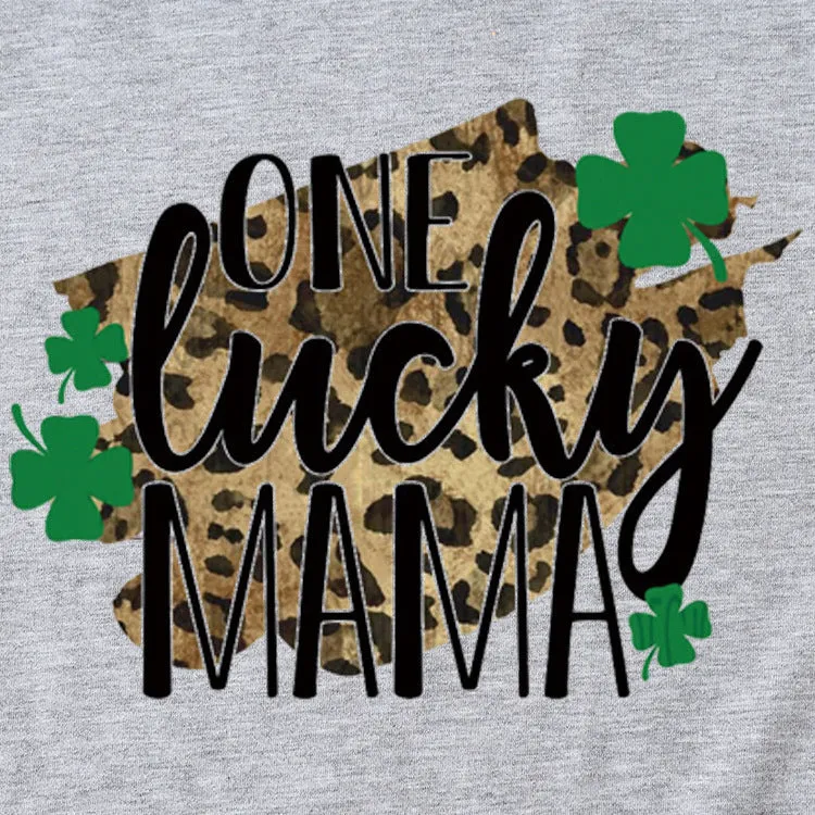 One Lucky ma English Letter Summer Leisure Short Sleeve Womens T-shirt