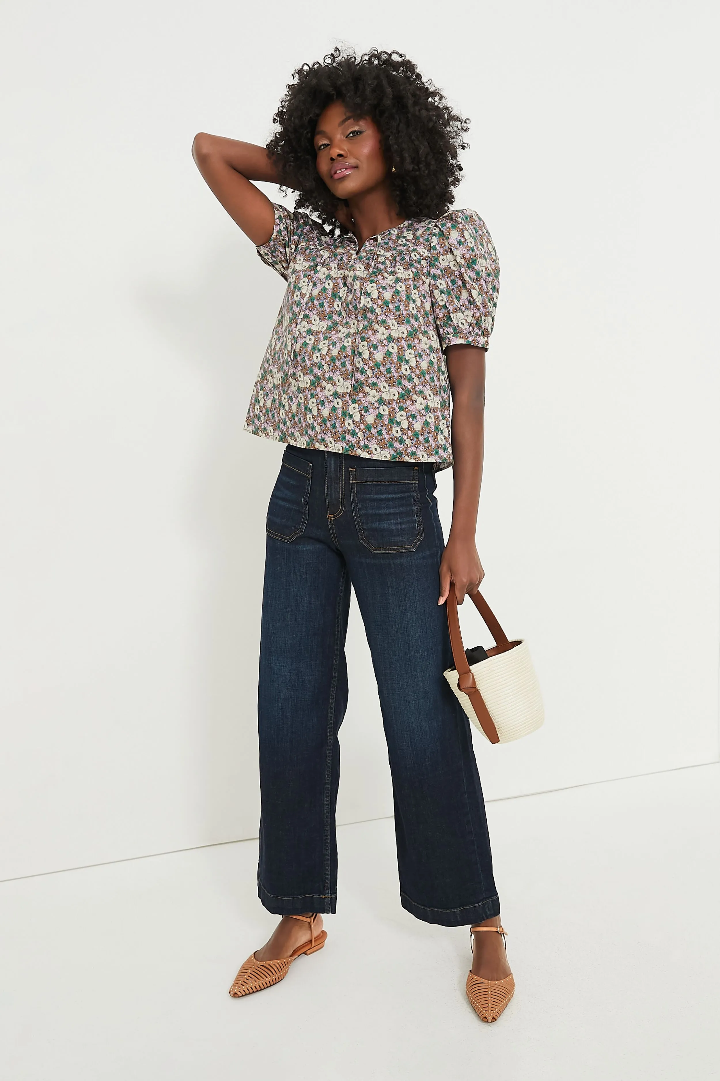 Purple Multi Floral Petunia Blouse