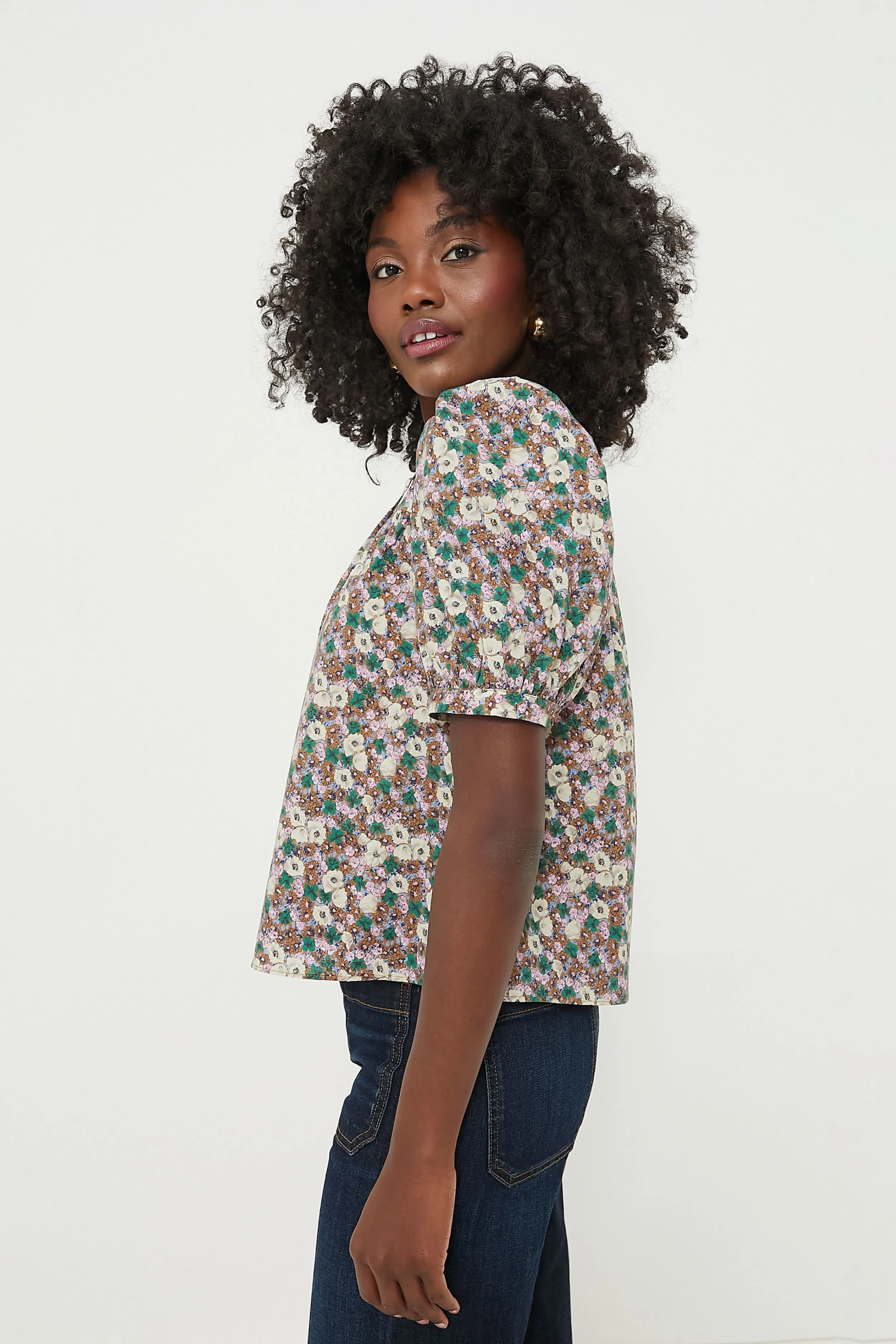 Purple Multi Floral Petunia Blouse