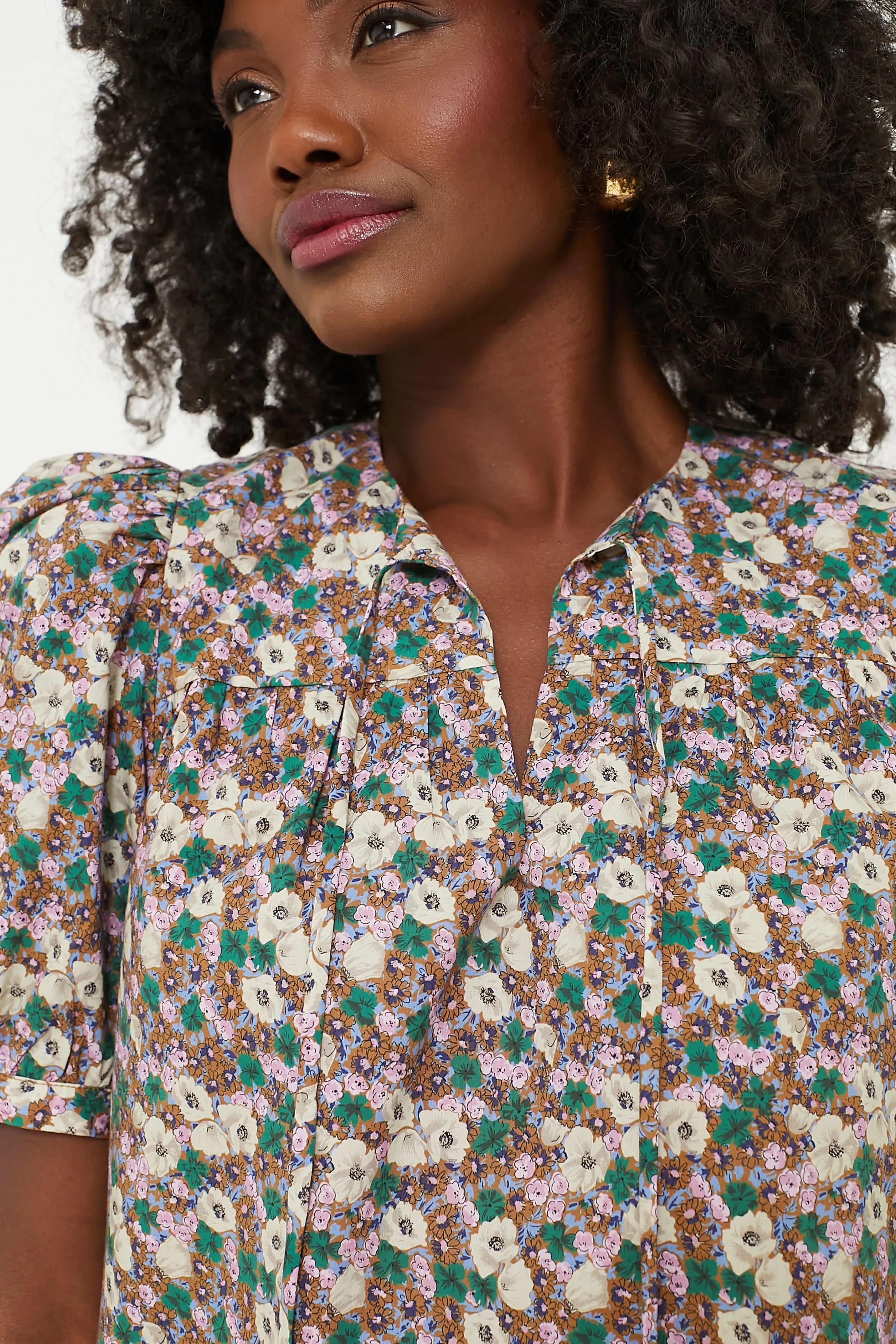 Purple Multi Floral Petunia Blouse
