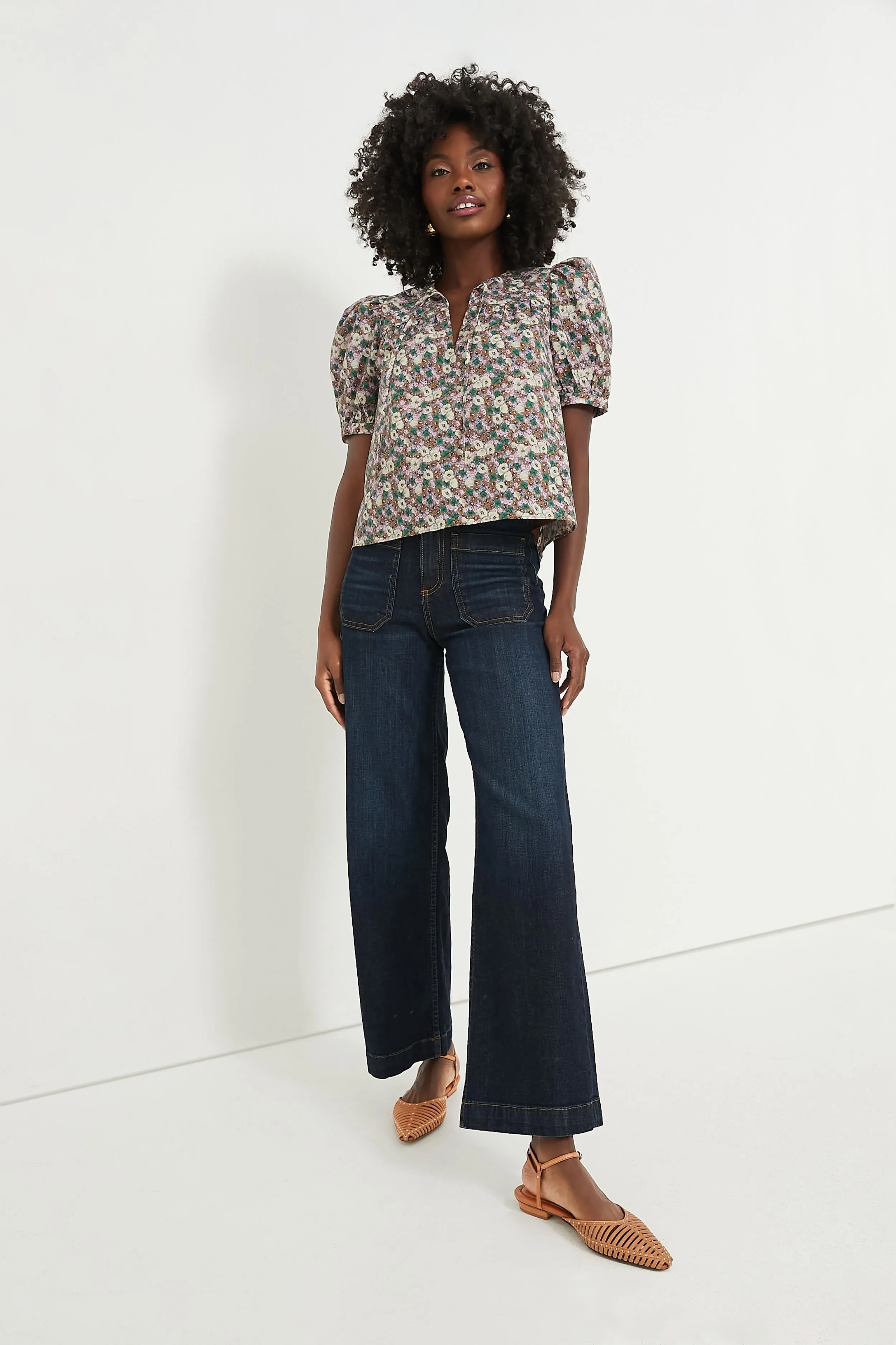 Purple Multi Floral Petunia Blouse