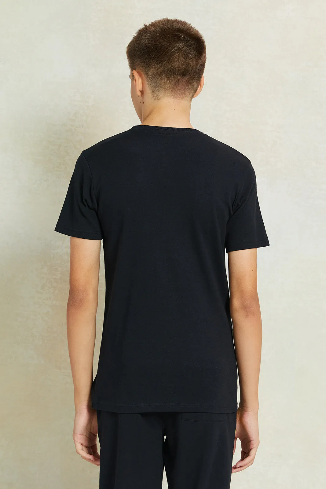 Senior Boys Black Lakers Printed T-Shirt