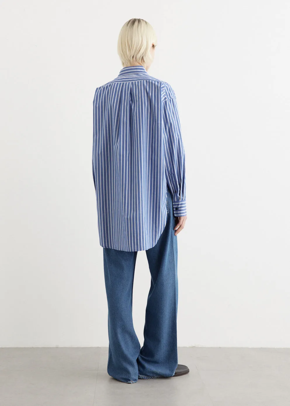 Stripe Scoop Hem Shirt