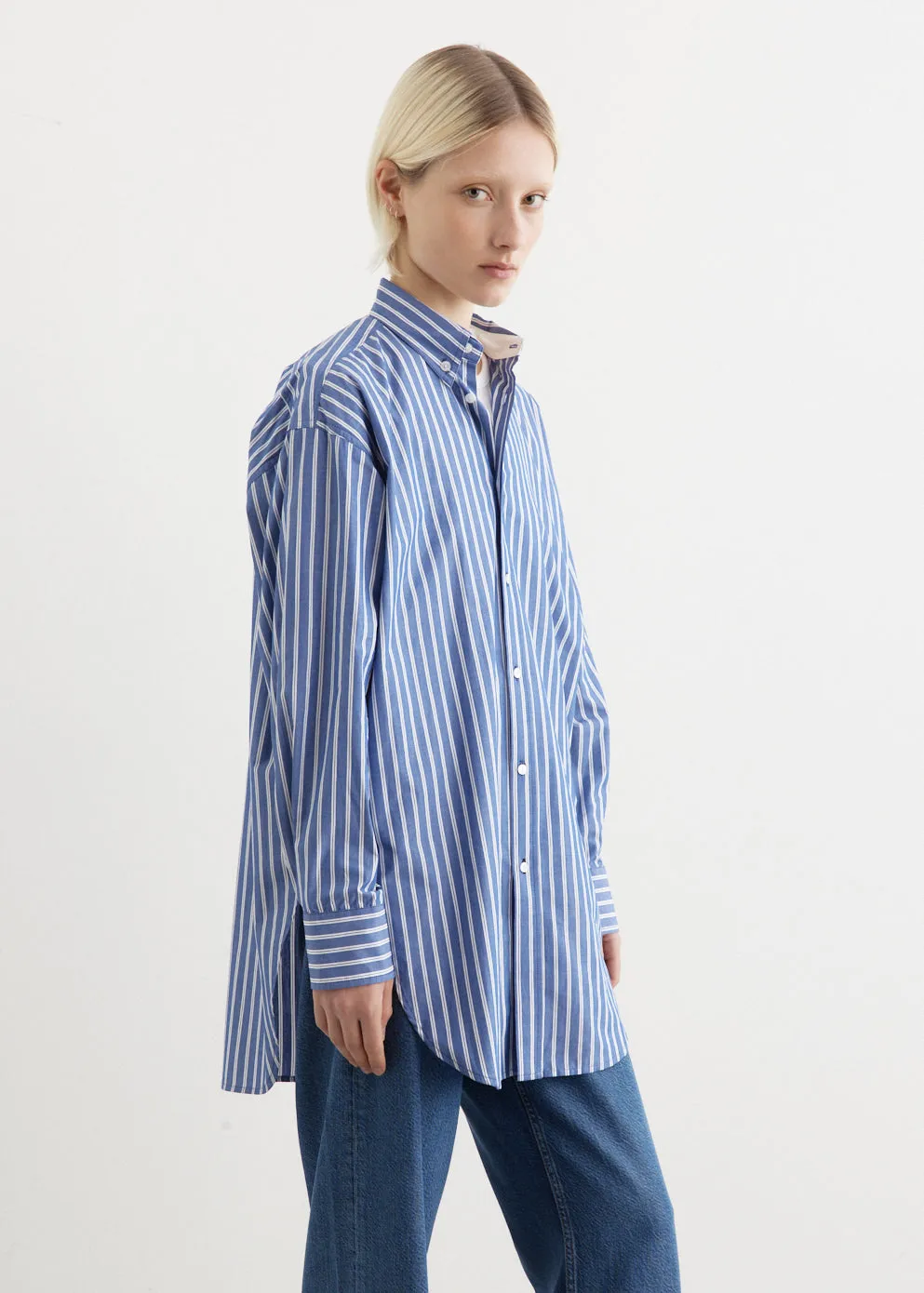 Stripe Scoop Hem Shirt