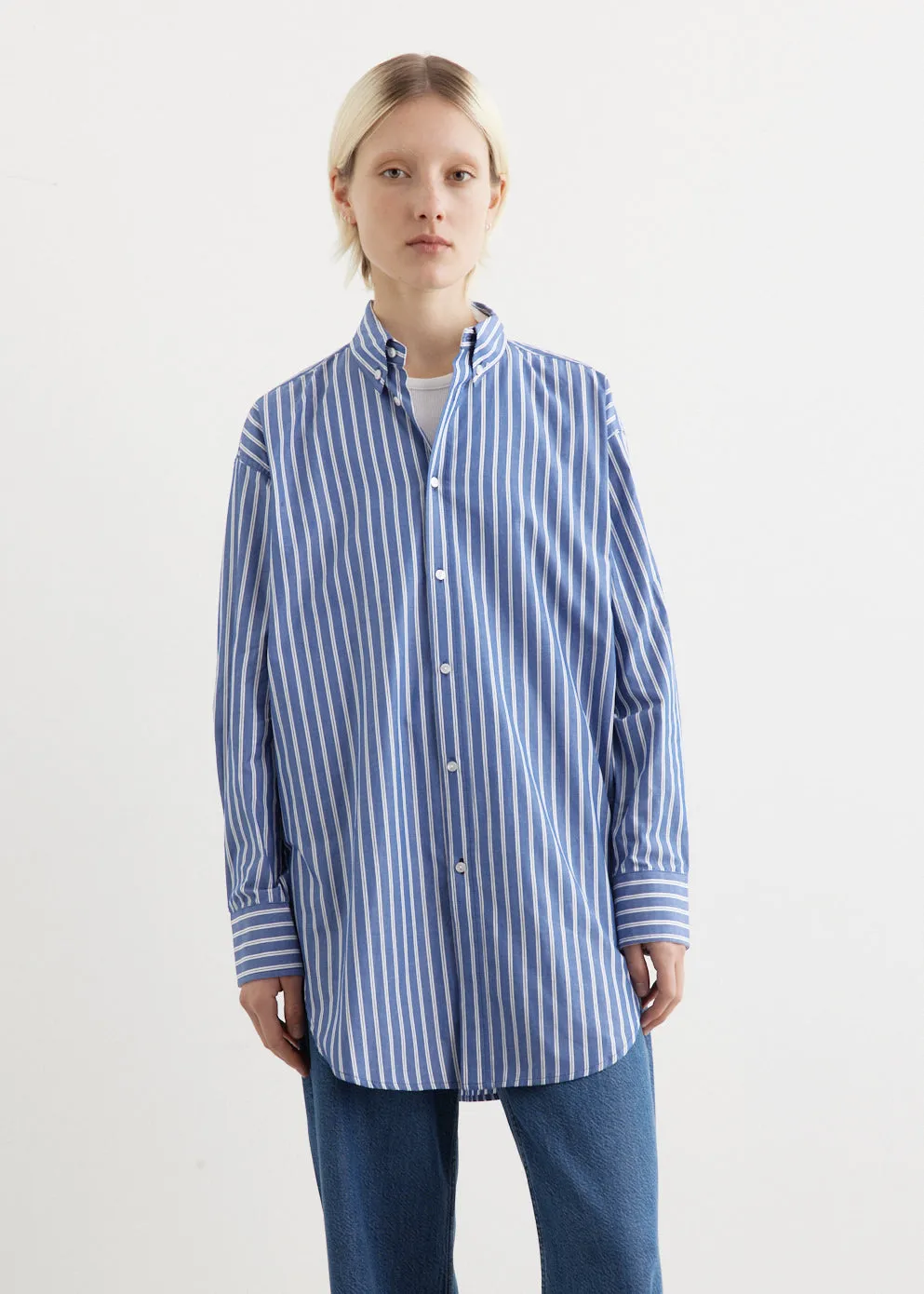Stripe Scoop Hem Shirt