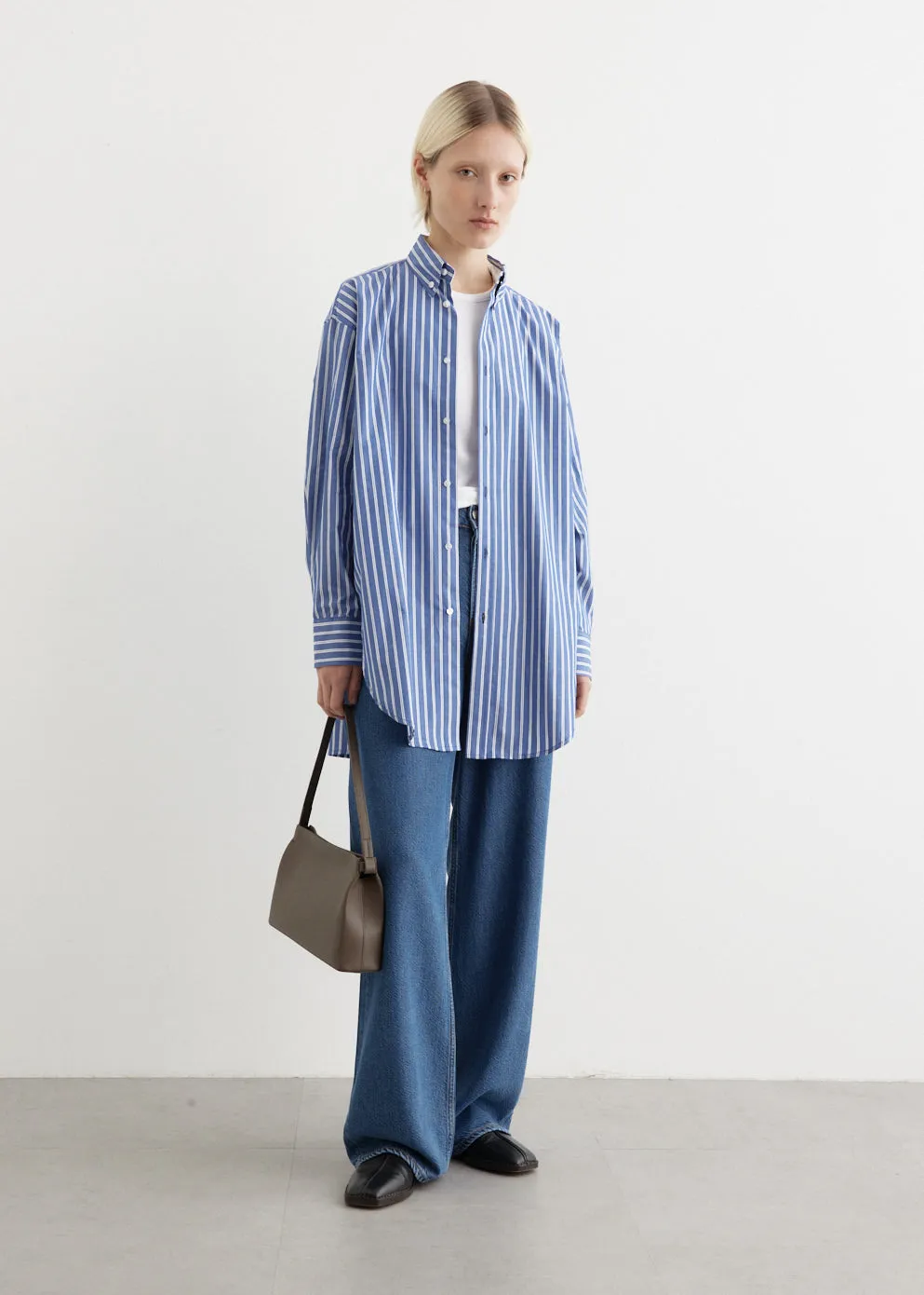 Stripe Scoop Hem Shirt