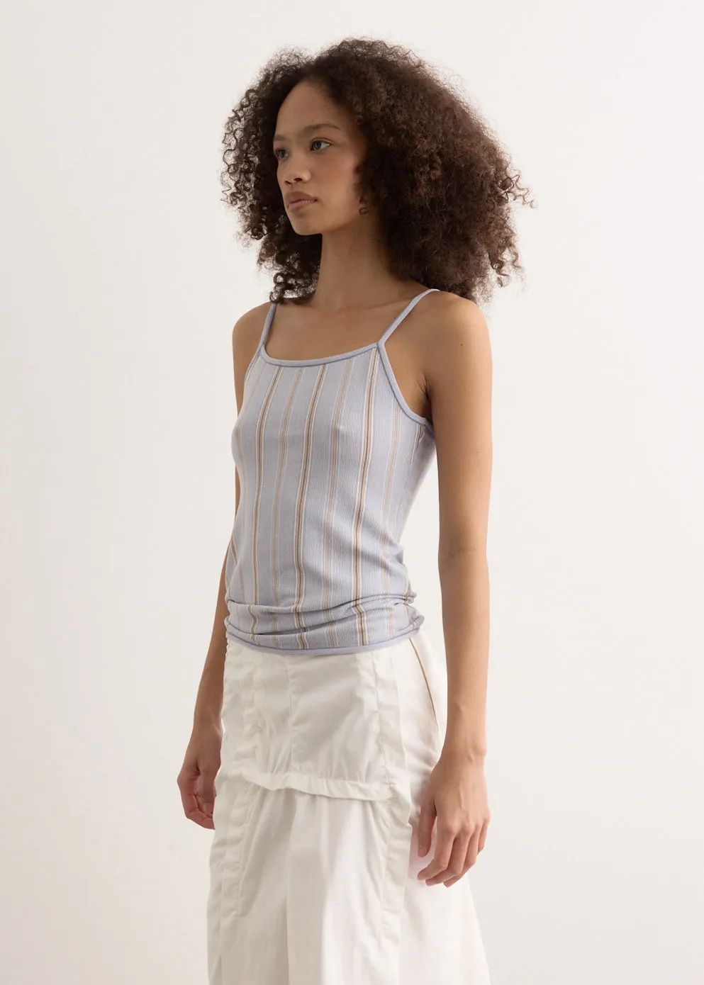 Stripe Sleeveless Knit Top