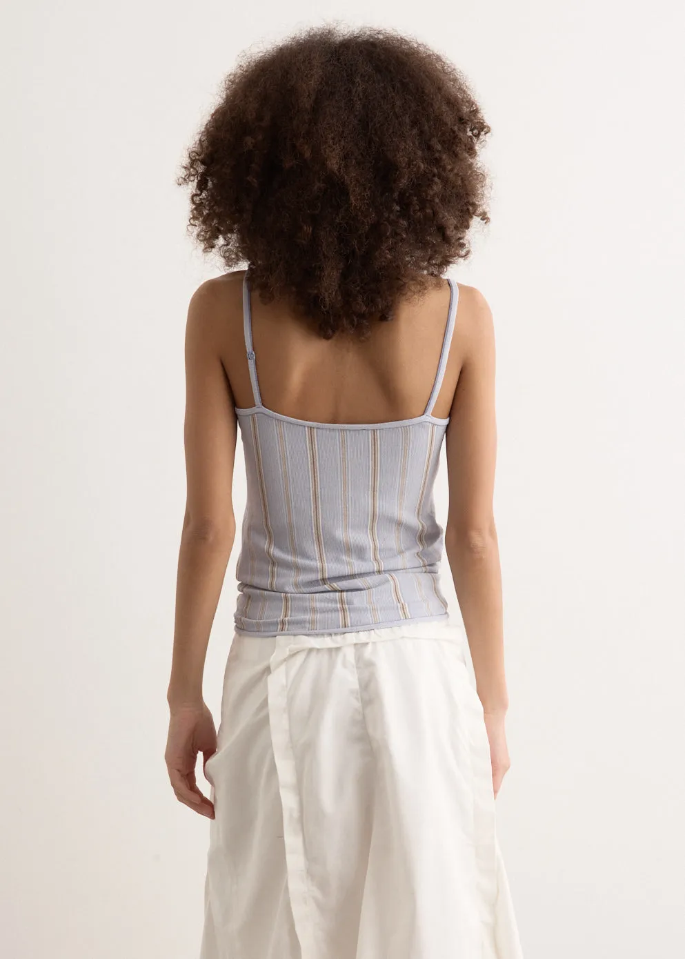 Stripe Sleeveless Knit Top